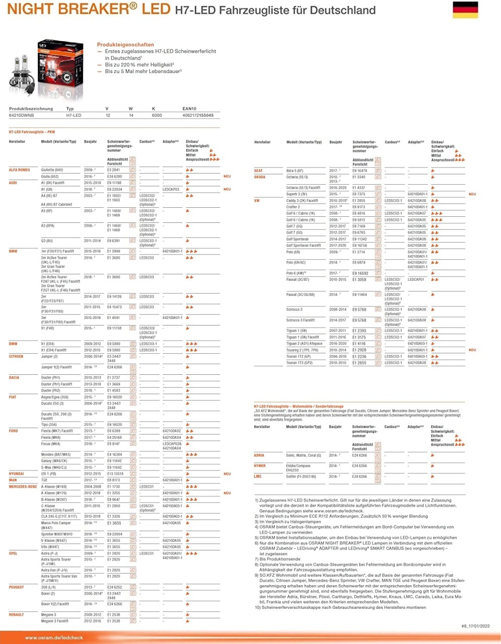 Osram H Night Breaker Led Dwnb Erste Legale Led H Mit