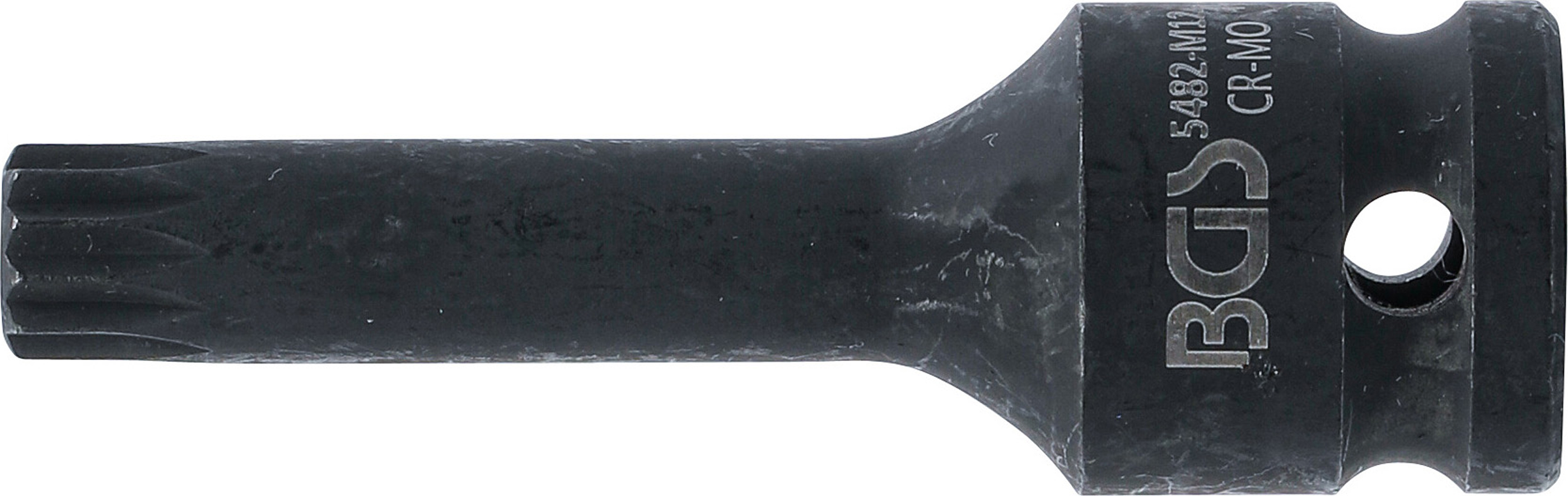 BGS Kraft-Bit-Einsatz | Länge 75 mm | Antrieb Innenvierkant 12,5 mm (1/2") | Innenvielzahn (für XZN) M12