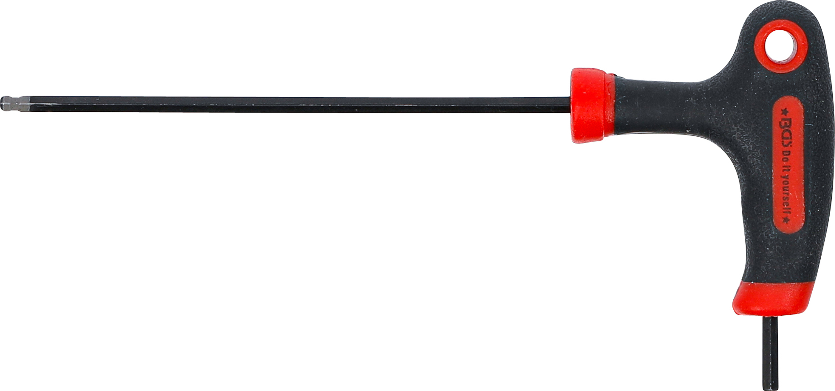 BGS Schraubendreher mit T-Griff und seitlicher Klinge | Innensechskant / Innensechskant mit Kugelkopf 3 mm