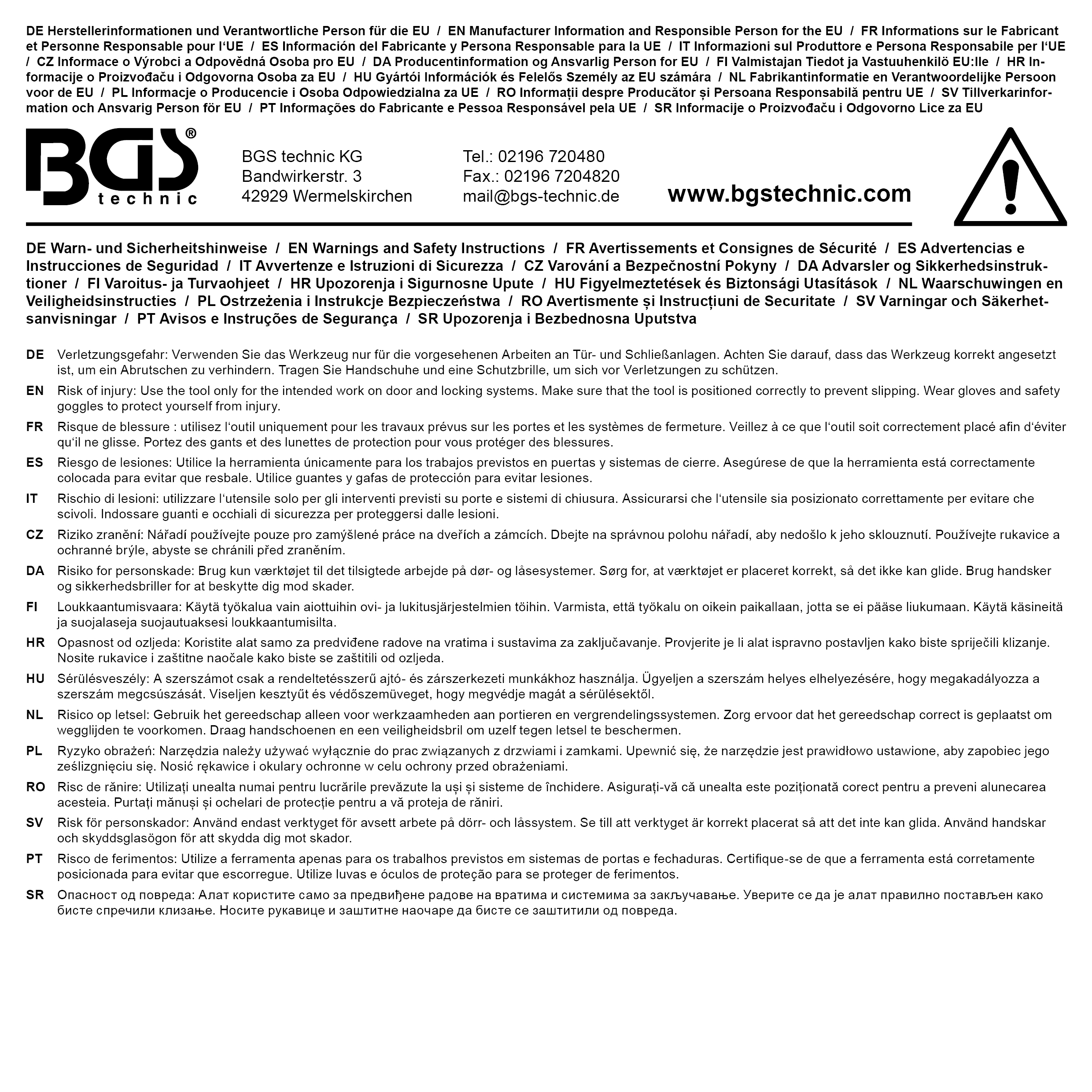 BGS Notfall-Auto-Öffner-Satz