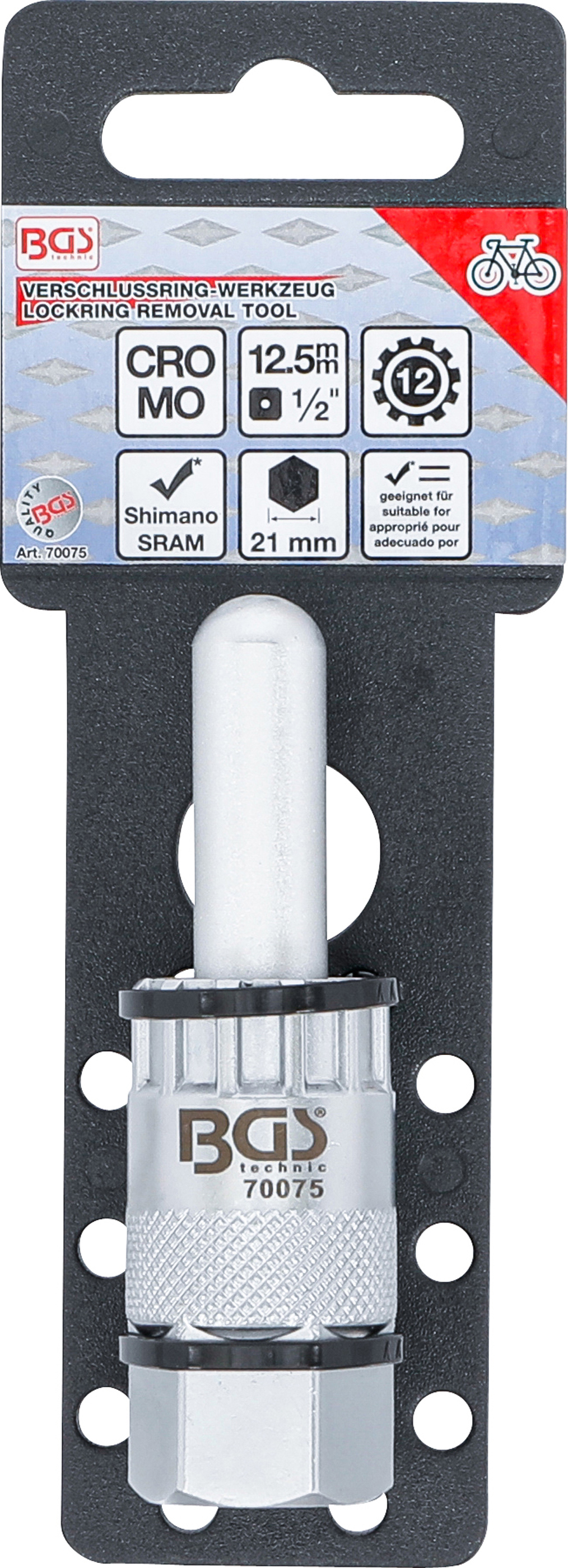 BGS Verschlussring-Einsatz | mit Zentrierstift | für 12 mm Steckachsen