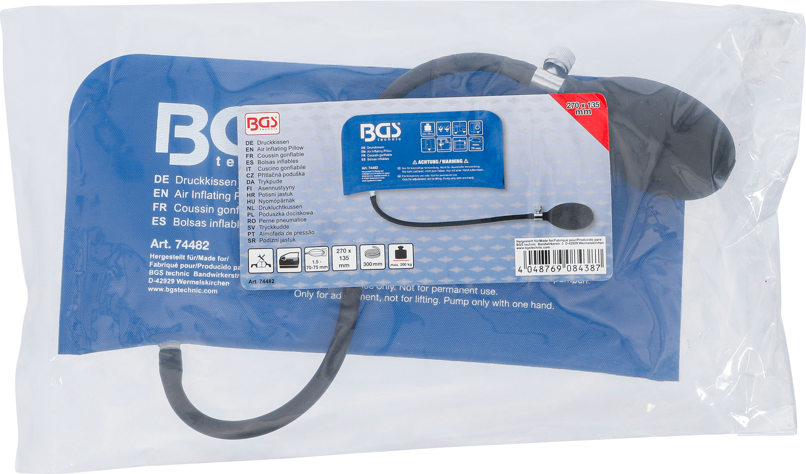 BGS Druckkissen | mit Handpumpe | Rechteck | 270 x 135 mm