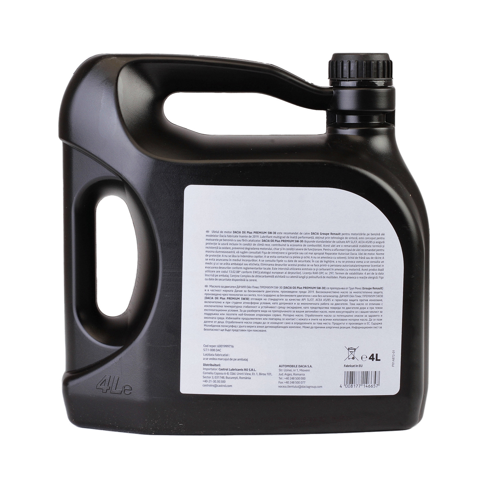 5W-30 Original DACIA Oil Plus Premium Motoröl 4 Liter