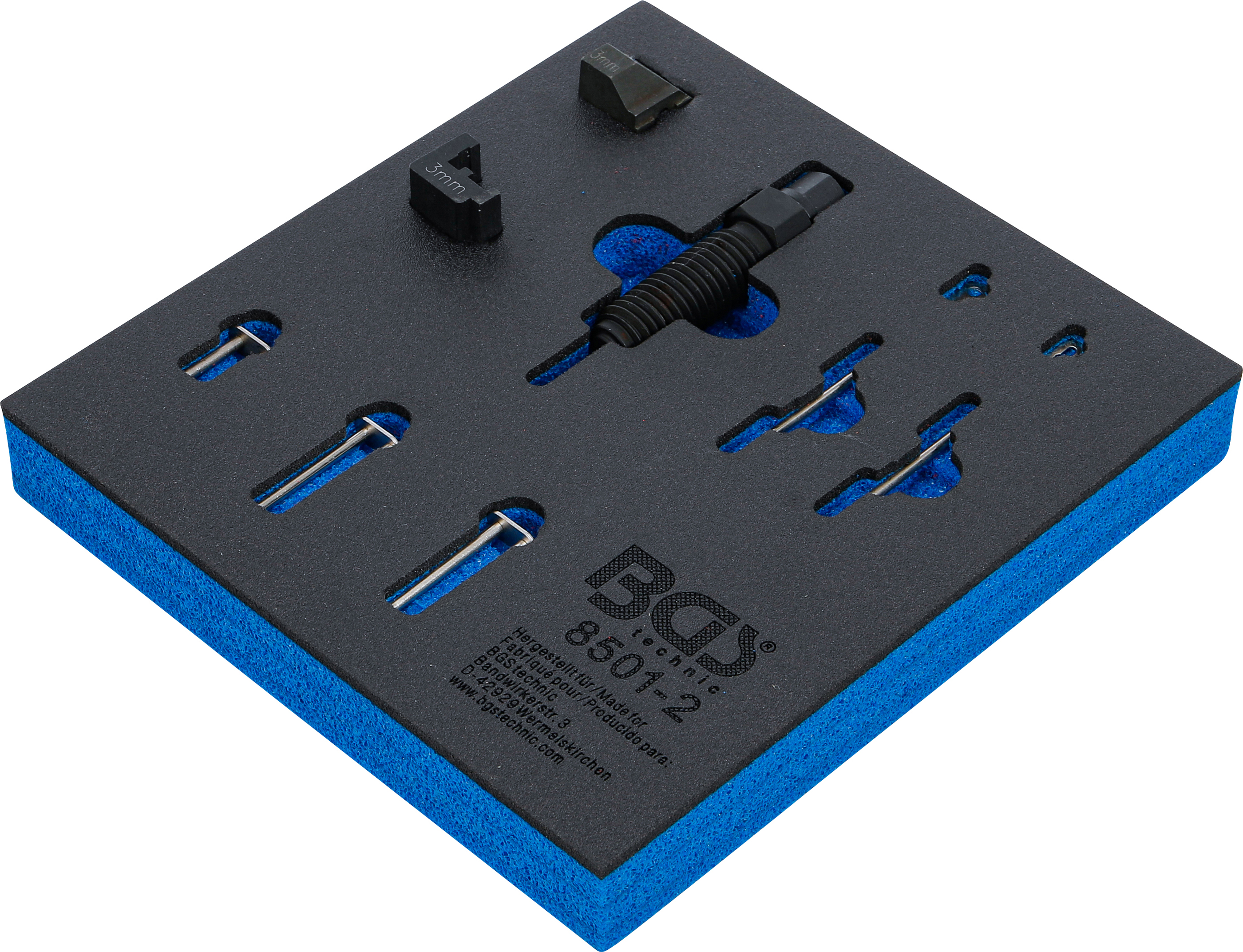 BGS Werkstattwageneinlage 1/6: Ergänzungssatz für Steuerketten-Nietgerät (Art. 8501) | geeignet für 3 mm Kettenbolzen