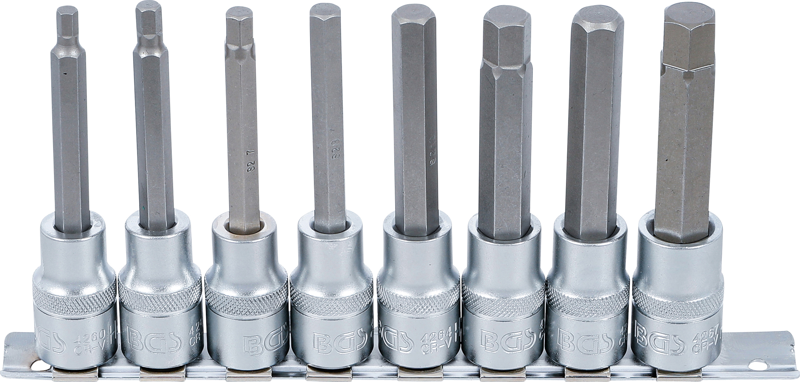 BGS Bit-Einsatz-Satz | Antrieb Innenvierkant 12,5 mm (1/2") | Innensechskant 5 - 13 mm | 8-tlg.