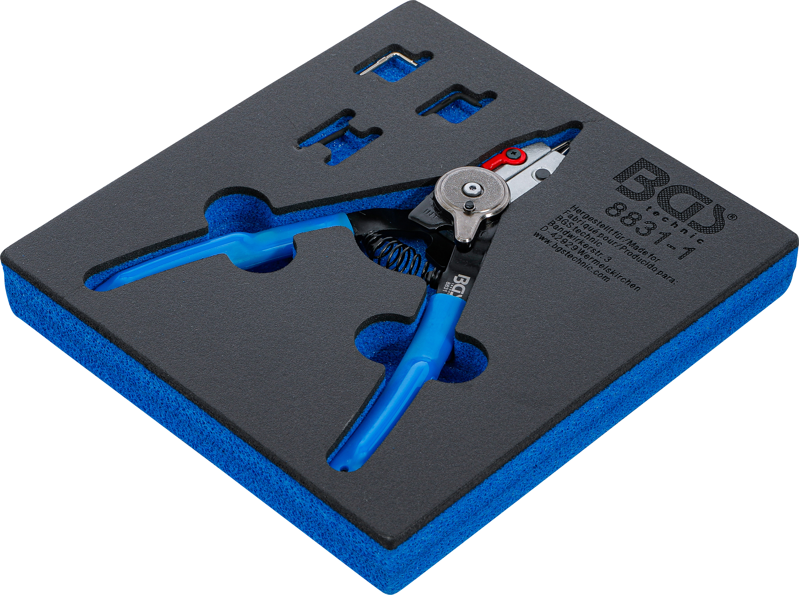 BGS Sprengringzange | für Außen-/Innensprengringe | auswechselbare Spitzen | 180 mm