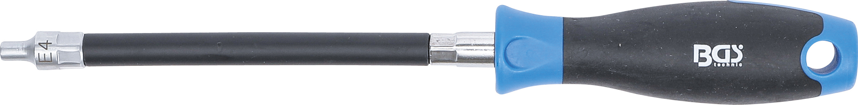 BGS Flexibler Schraubendreher mit Rundgriff | E-Profil E4 | Klingenlänge 150 mm