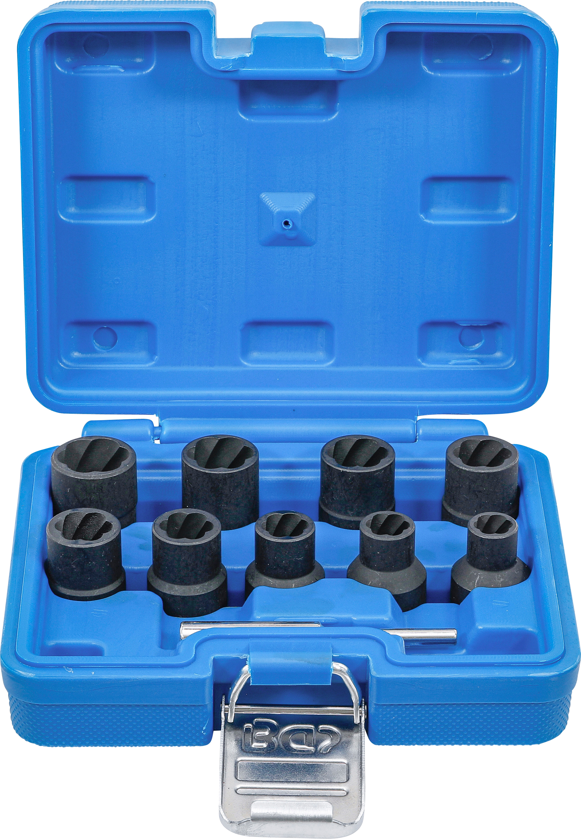 BGS Spiral-Profil-Steckschlüssel-Satz / Schraubenausdreher | Antrieb Innenvierkant 12,5 mm (1/2") | SW 10 - 19 mm | 10-tlg.