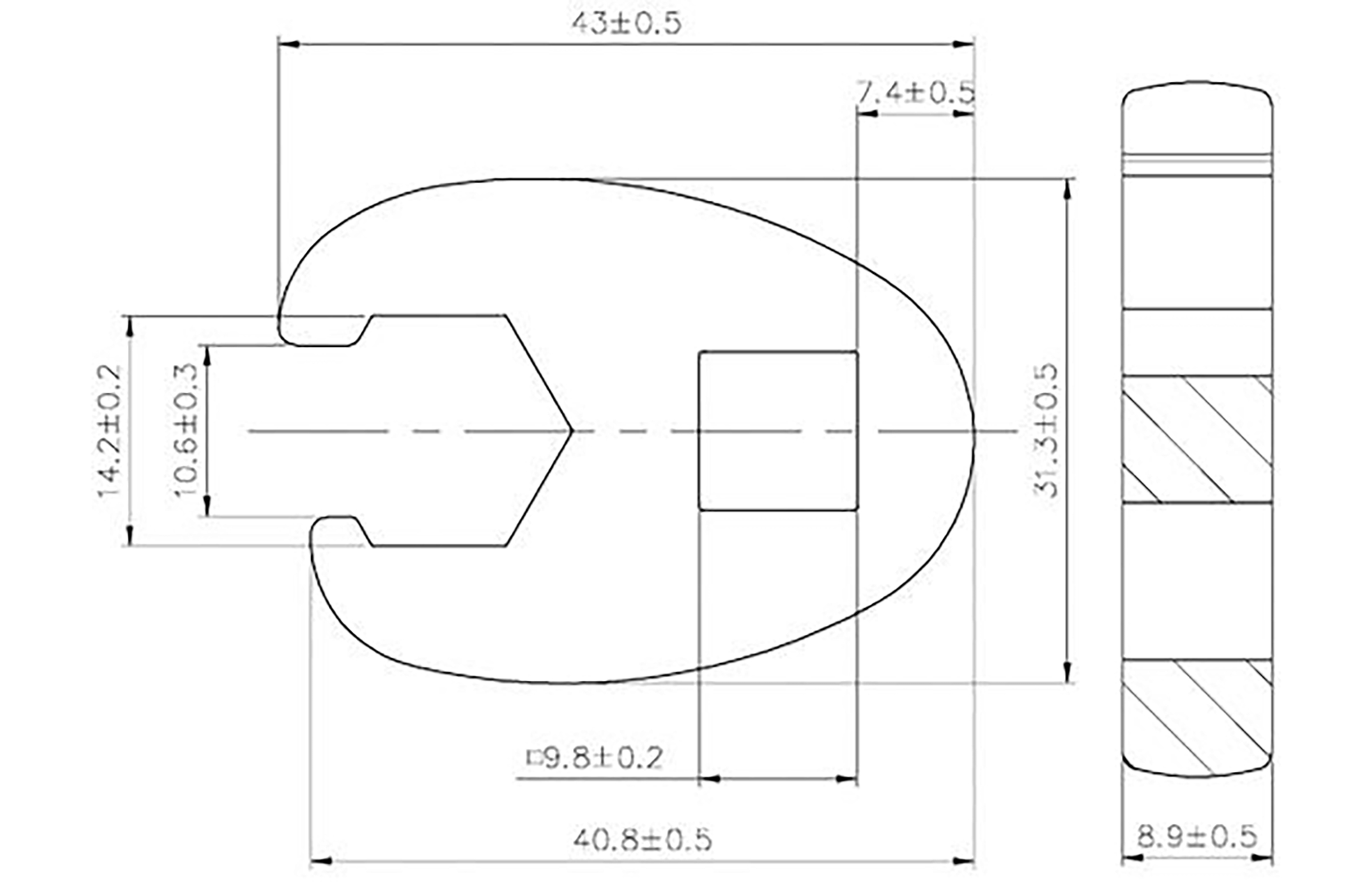BGS Hahnenfußschlüssel | Antrieb Innenvierkant 10 mm (3/8") | SW 14 mm