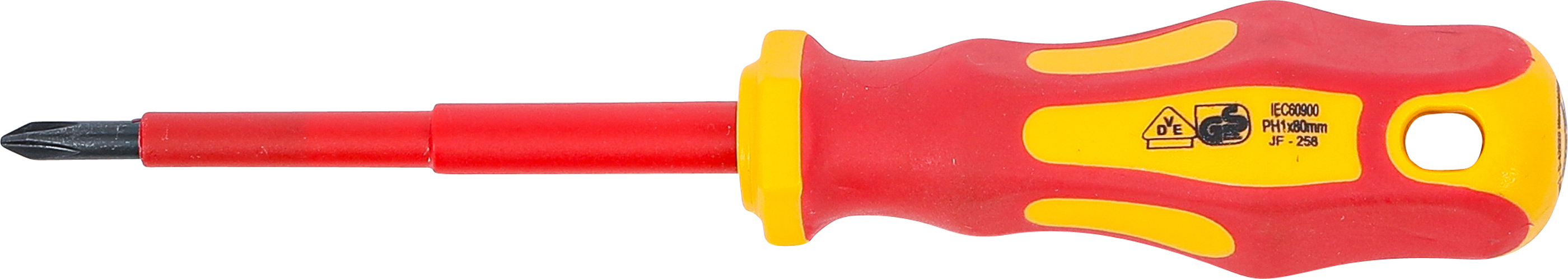 BGS VDE-Schraubendreher | Kreuzschlitz PH1 | Klingenlänge 80 mm