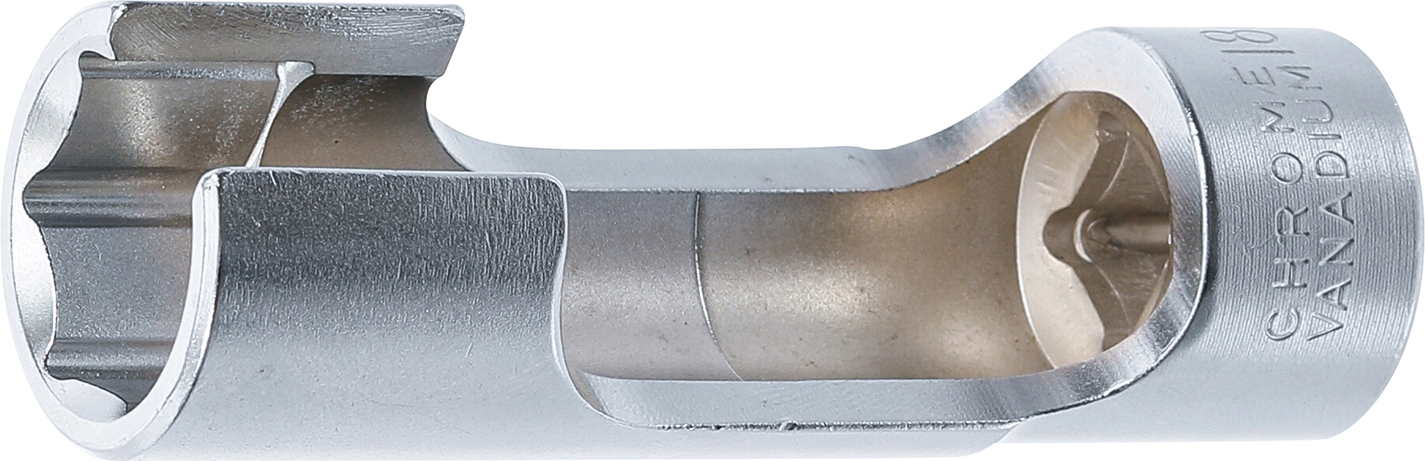 BGS Spezial-Steckschlüssel-Einsatz, geschlitzt | Antrieb Innenvierkant 10 mm (3/8") | SW 18 mm