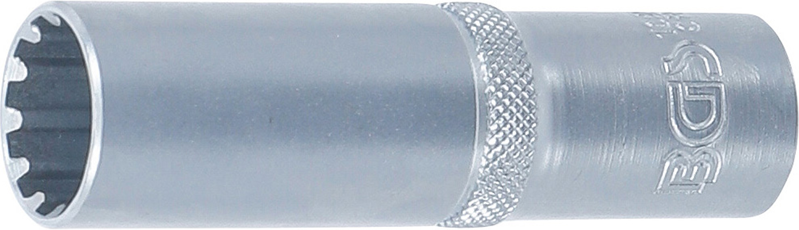 BGS Steckschlüssel-Einsatz Gear Lock, tief | Antrieb Innenvierkant 12,5 mm (1/2") | SW 16 mm