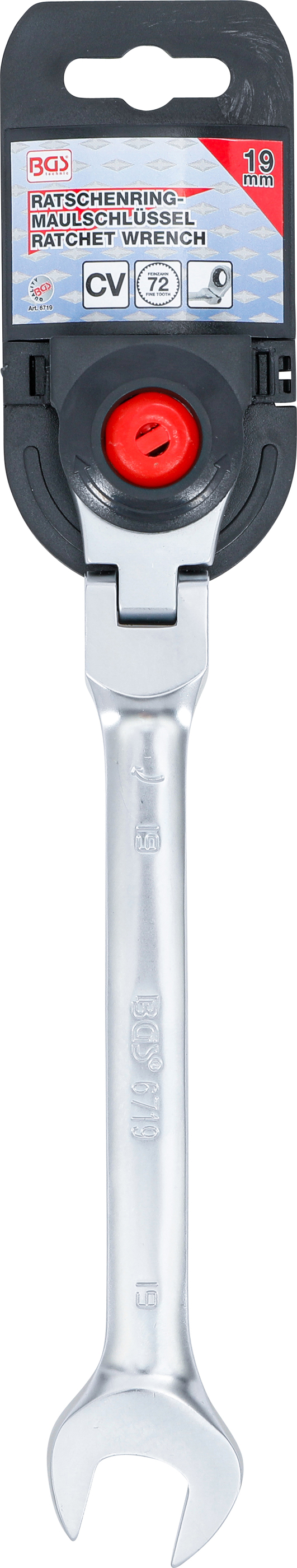 BGS Ratschenring-Maulschlüssel | abwinkelbar | SW 19 mm