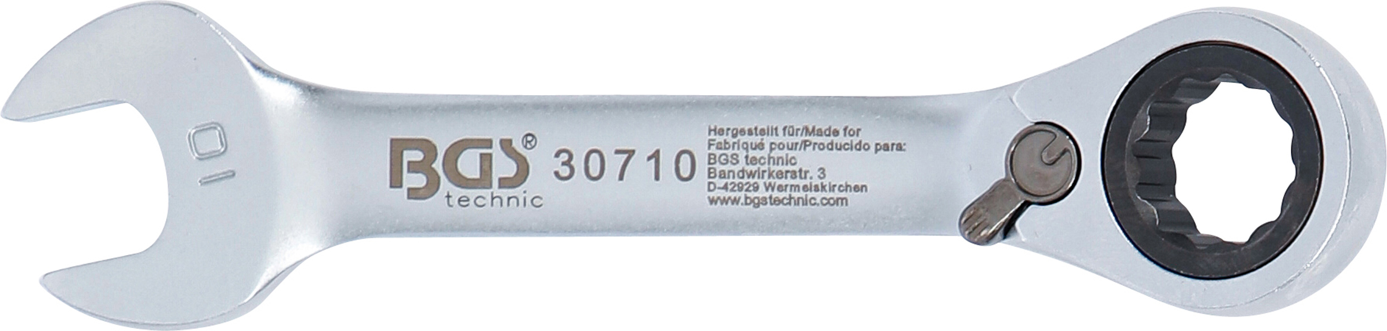 BGS Ratschenring-Maulschlüssel | kurz | umschaltbar | SW 10 mm