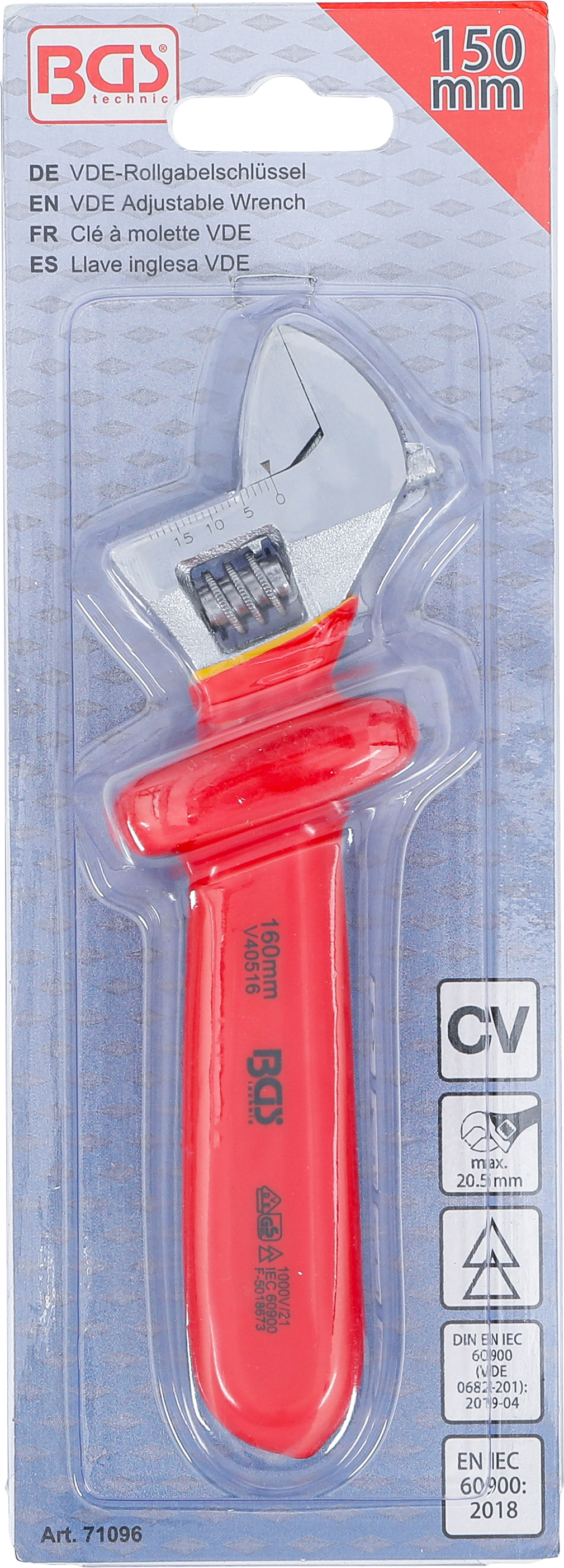 BGS VDE-Rollgabelschlüssel | SW max. 20,5 mm