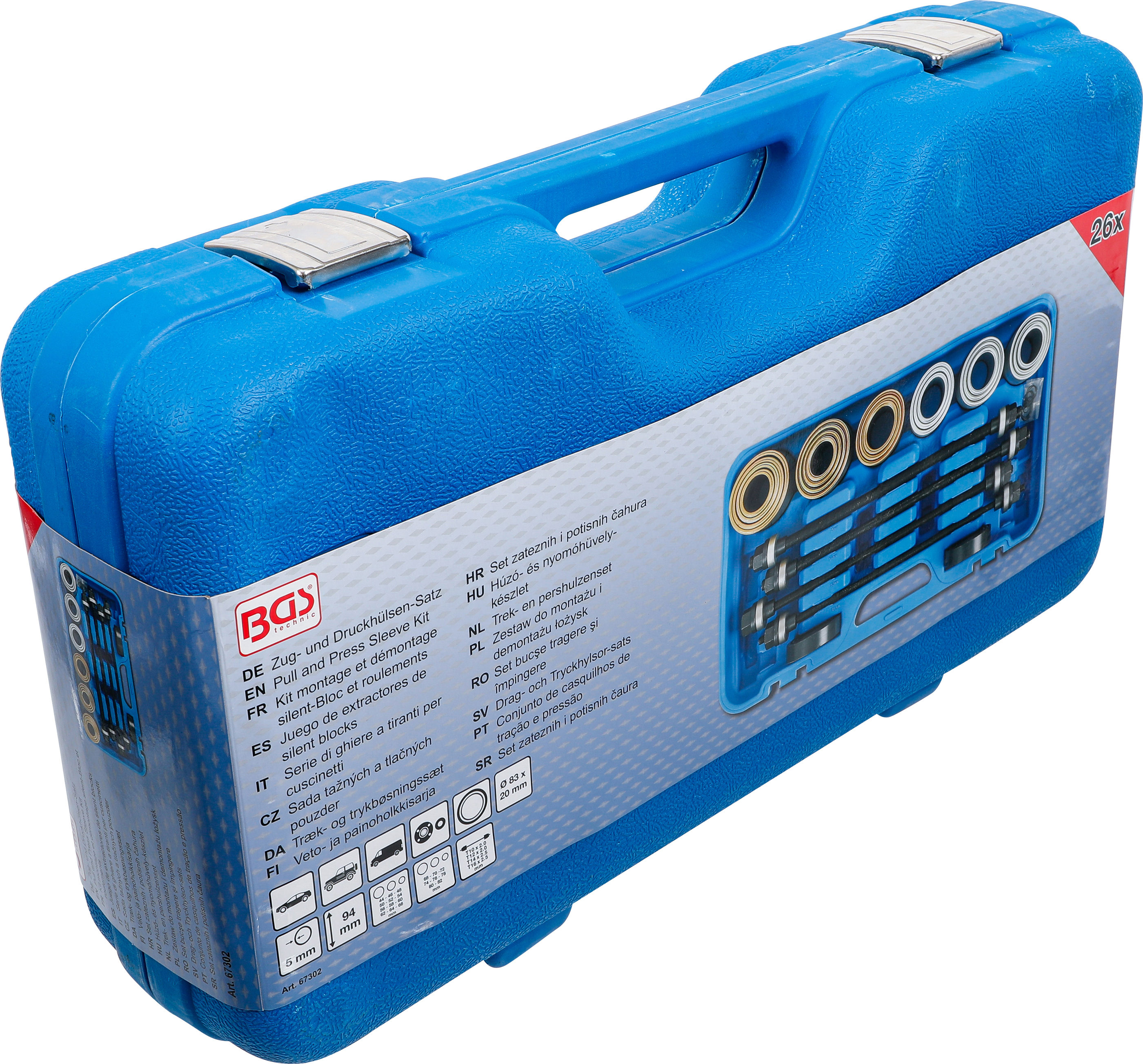 BGS Zug- und Druckhülsen-Satz | mit 4 Spindeln | 26-tlg.