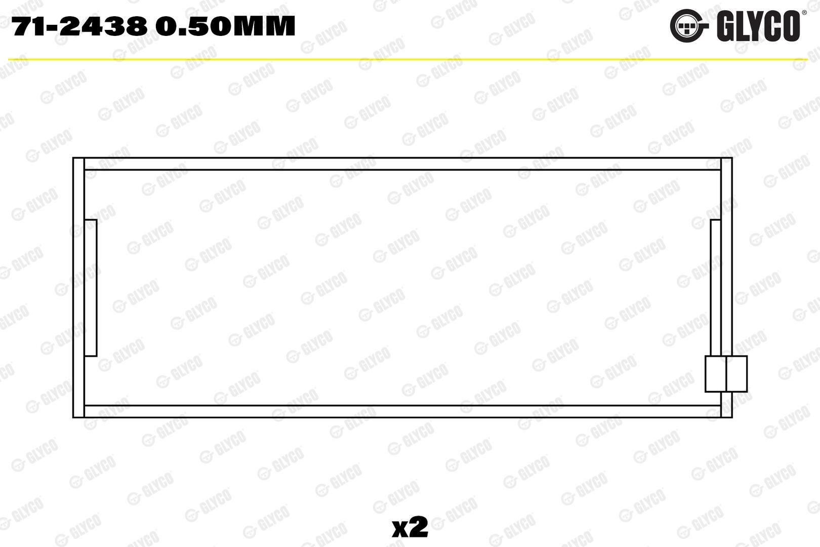 Pleuellagerschale “GLYCO 0,5 mm, 32,1 mm, 0,06 mm”
