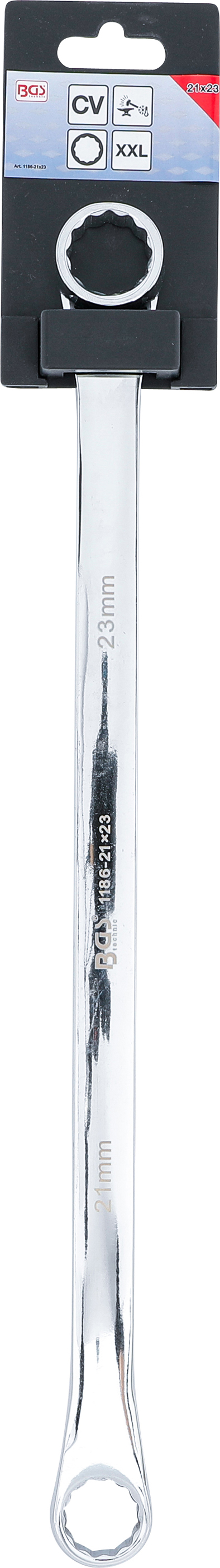 BGS Doppel-Ringschlüssel | extra lang | SW 21 x 23 mm