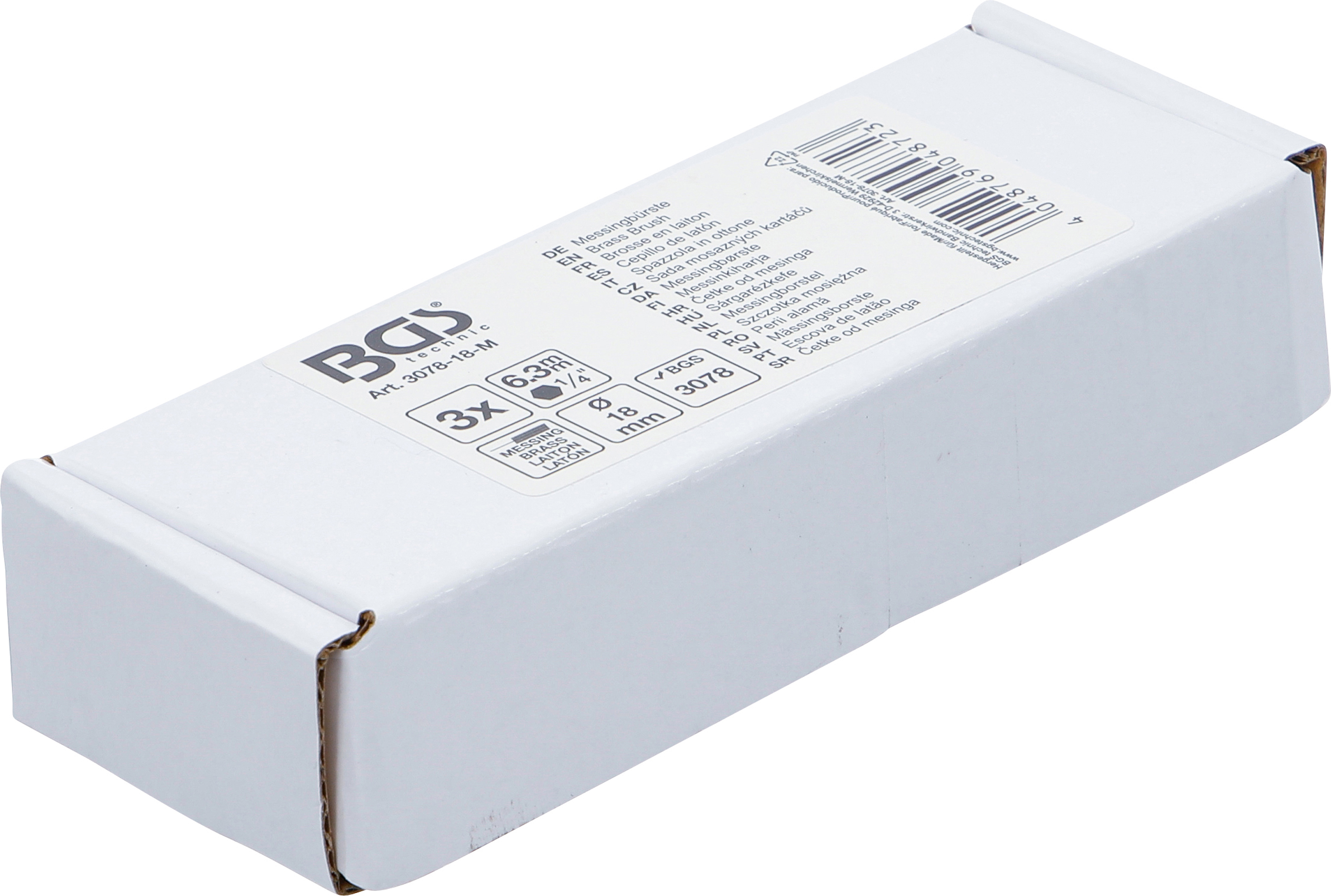 BGS Messingbürste | 18 mm | Antrieb Außensechskant 6,3 mm (1/4") | 3-tlg.