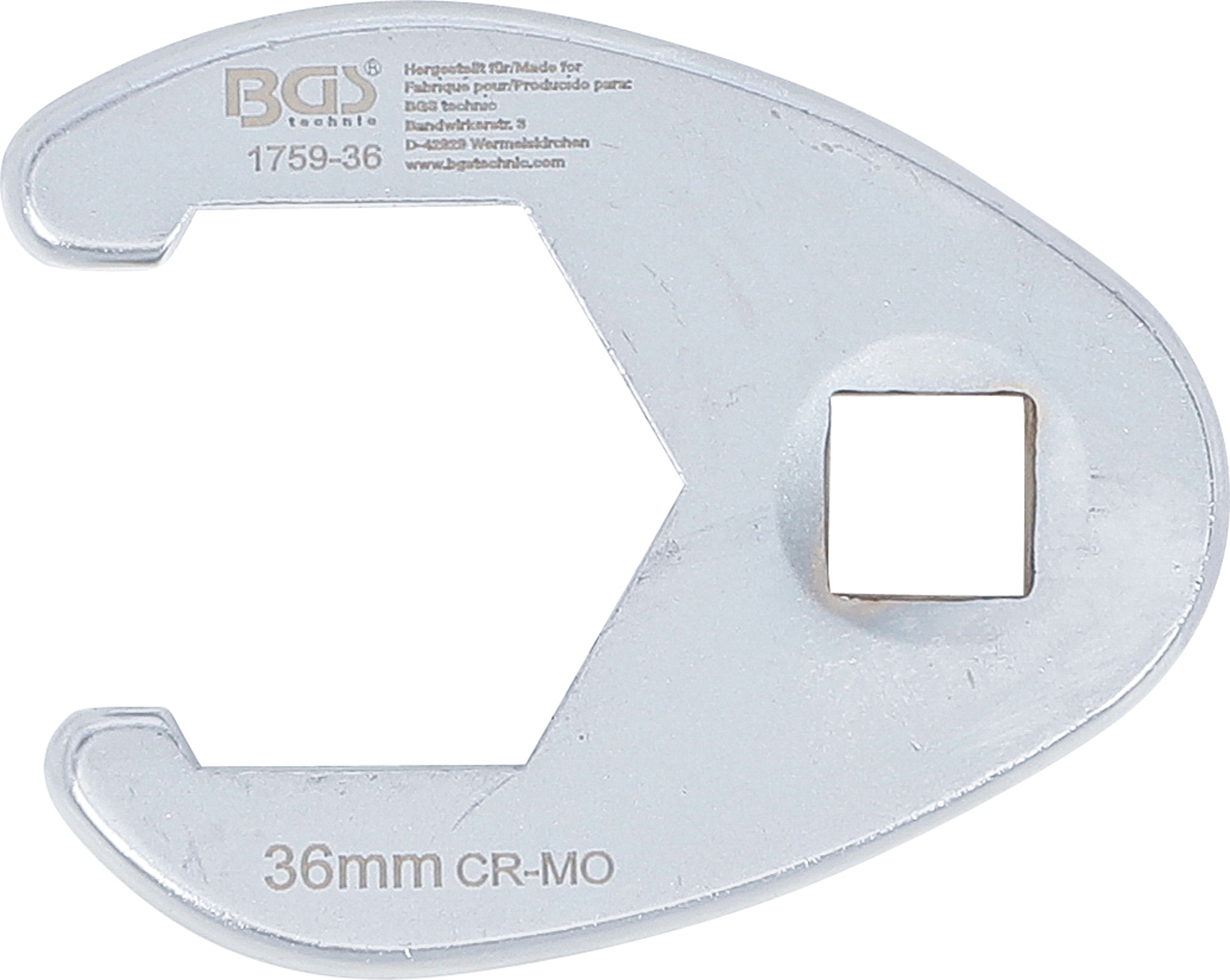 BGS Hahnenfußschlüssel | Antrieb Innenvierkant 12,5 mm (1/2") | SW 36 mm