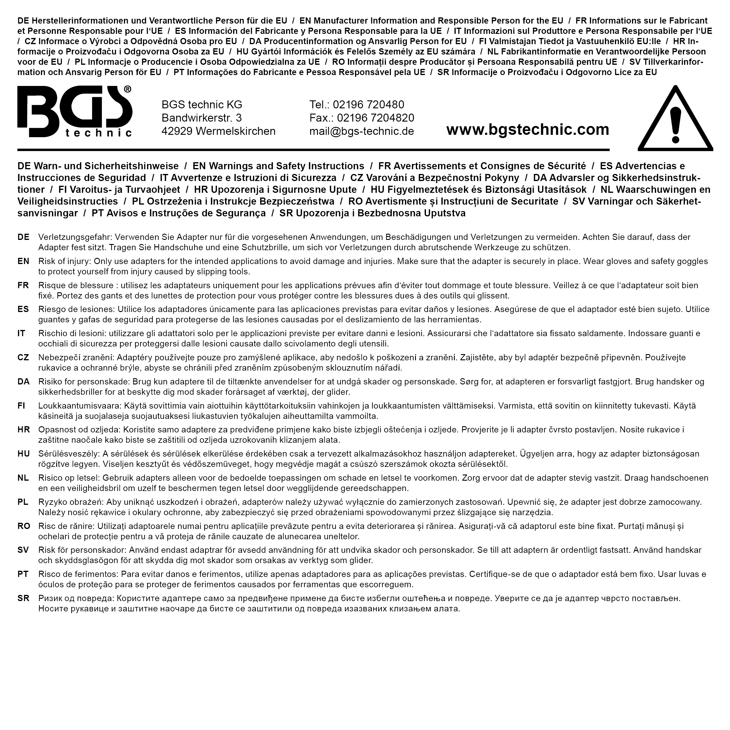 BGS Adapter-Satz für Bohrmaschinen | farbig | Antrieb Außensechskant 6,3 mm (1/4") | Abtrieb Außenvierkant 6,3 mm (1/4"), 10 mm (3/8"), 12,5 mm (1/2") | 75 - 150 mm | 6-tlg.