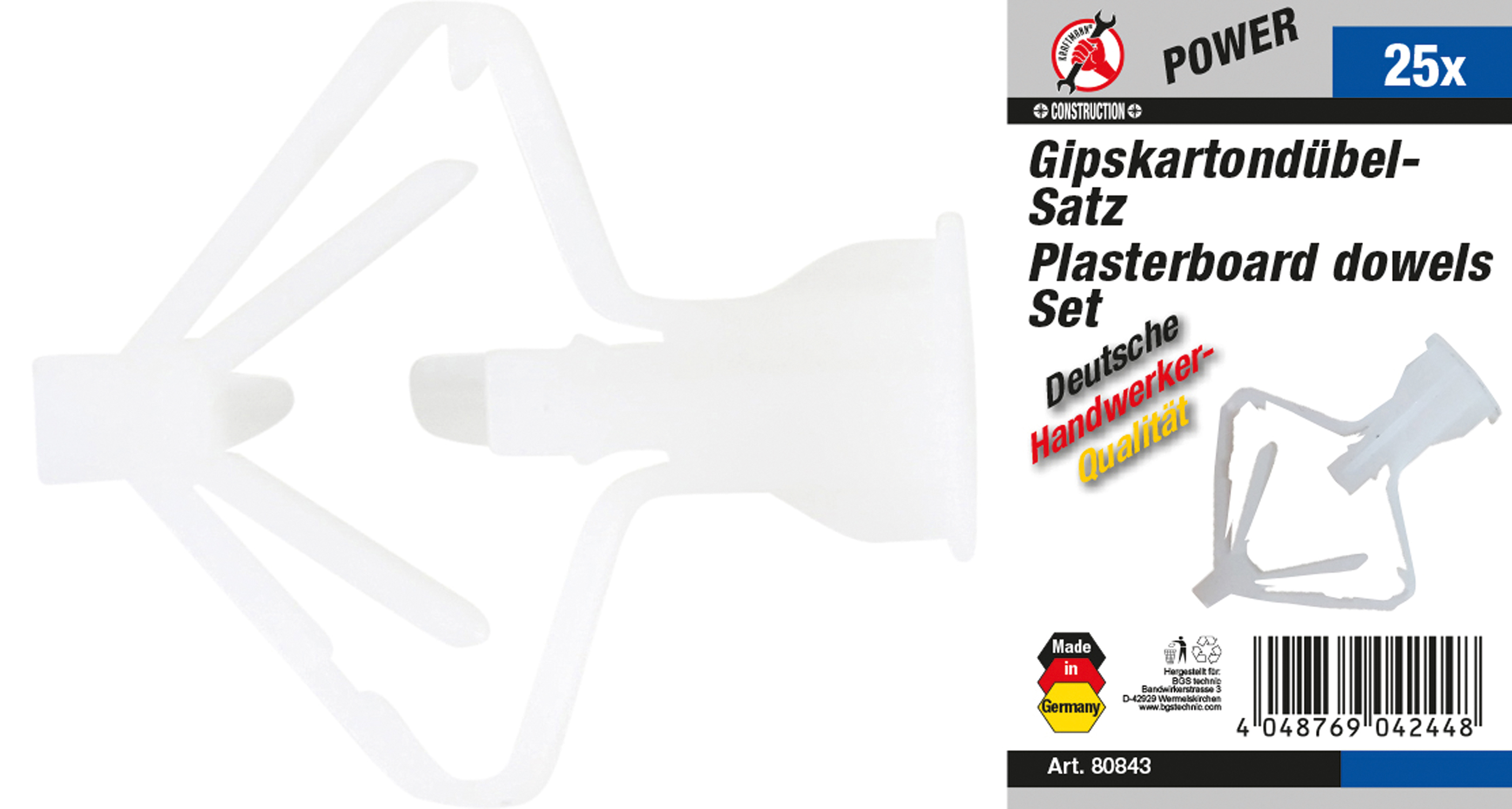 BGS Gipskartondübel-Sortiment | 25-tlg.