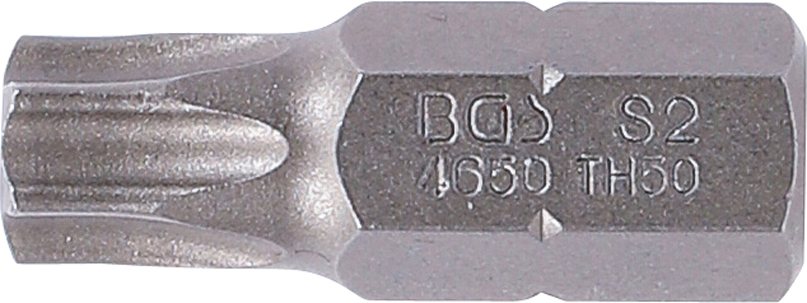 BGS Bit | Länge 30 mm | Antrieb Außensechskant 10 mm (3/8") | T-Profil (für Torx) mit Bohrung T50