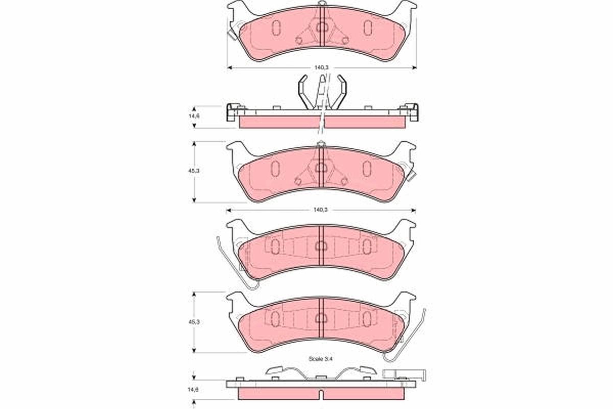 Bremsbelagsatz, Scheibenbremse