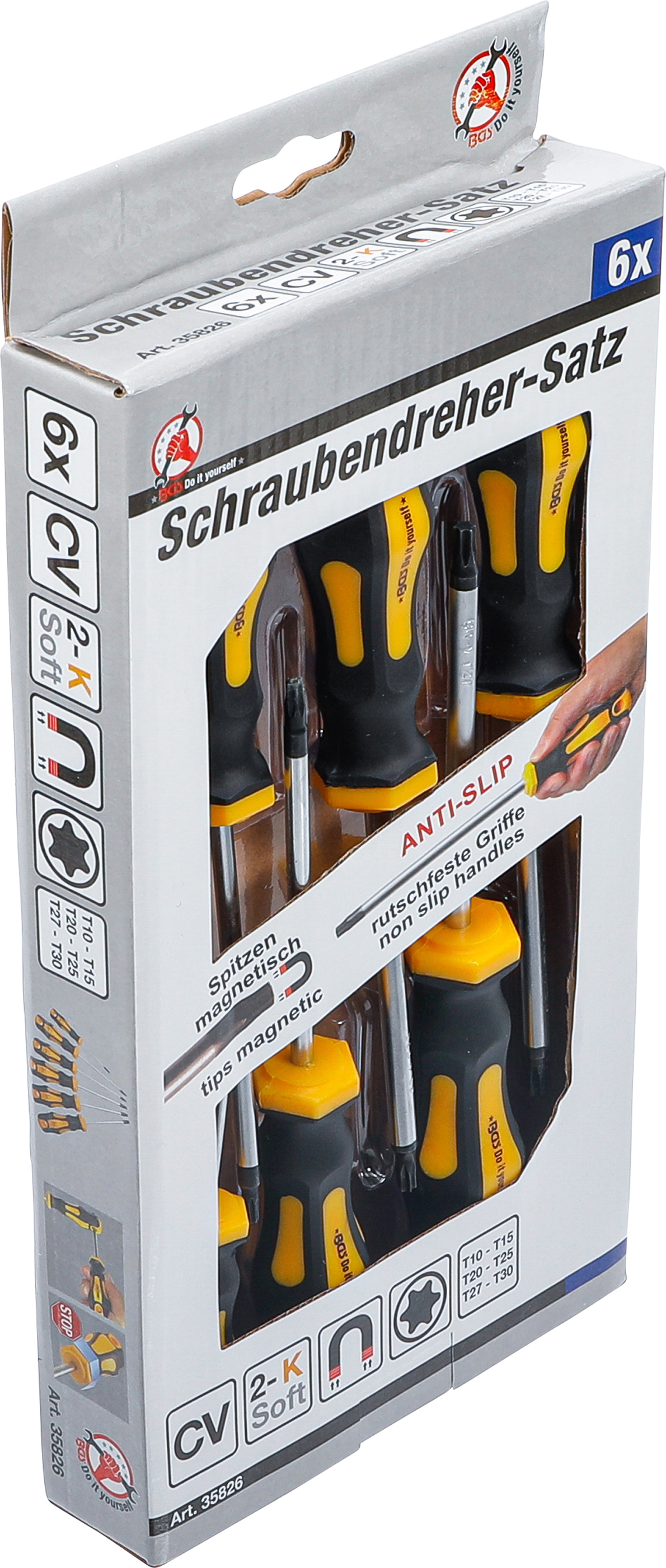 BGS Schraubendreher-Satz | T-Profil (für Torx) T10 - T30 | 6-tlg.