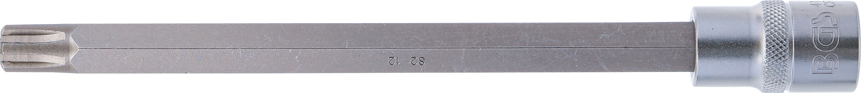 BGS Bit-Einsatz | Länge 200 mm | Antrieb Innenvierkant 12,5 mm (1/2") | Keil-Profil (für RIBE) M12