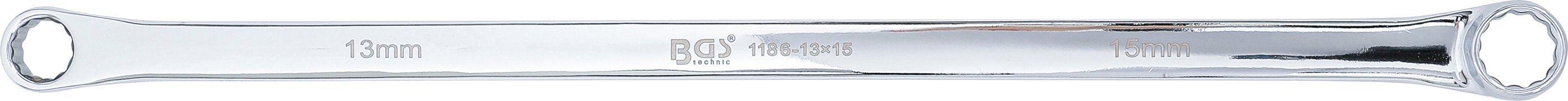 BGS Doppel-Ringschlüssel | extra lang | SW 13 x 15 mm
