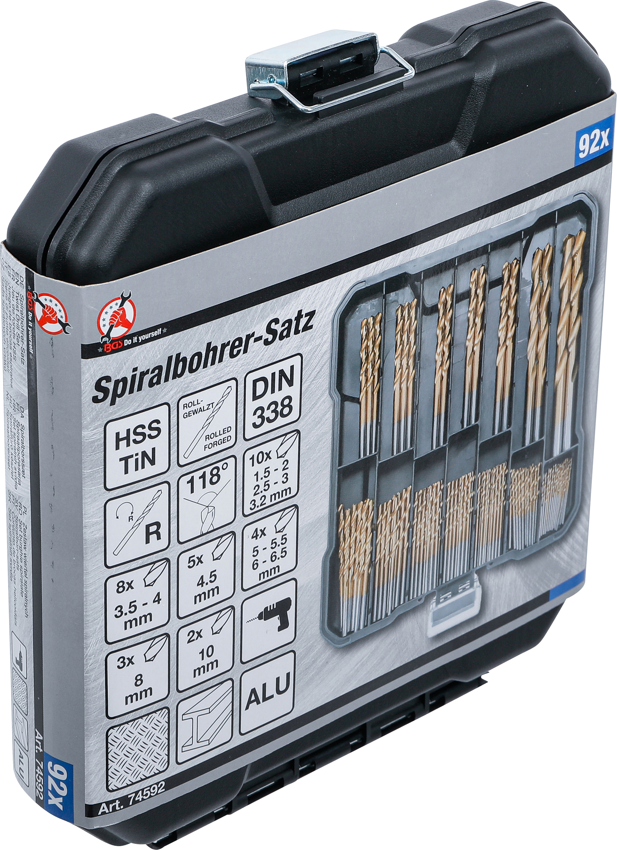 BGS HSS-Spiralbohrer-Satz | 1,5 - 10 mm | 92-tlg.