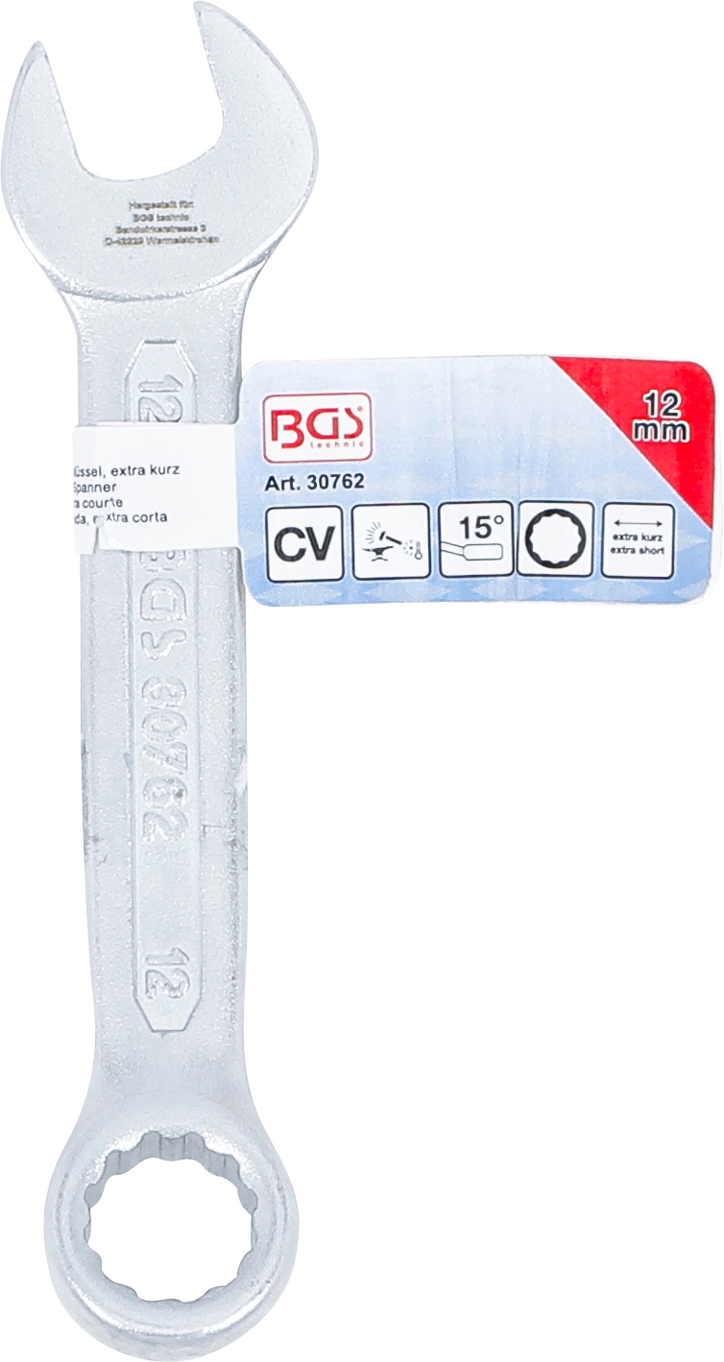 BGS Maul-Ringschlüssel, extra kurz | SW 12 mm