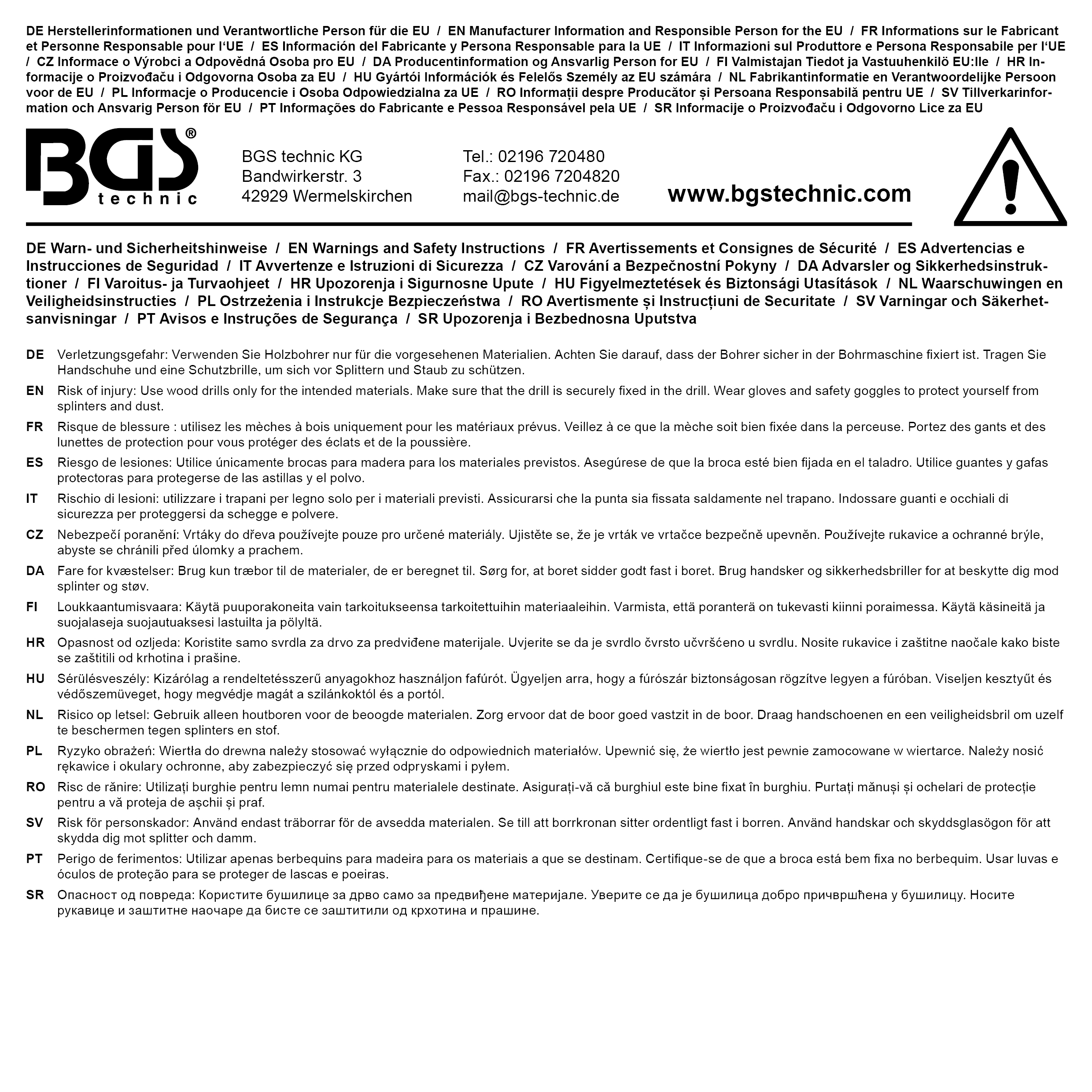 BGS Holzbohrer- / Zentrumbohrer-Satz | 14-tlg.