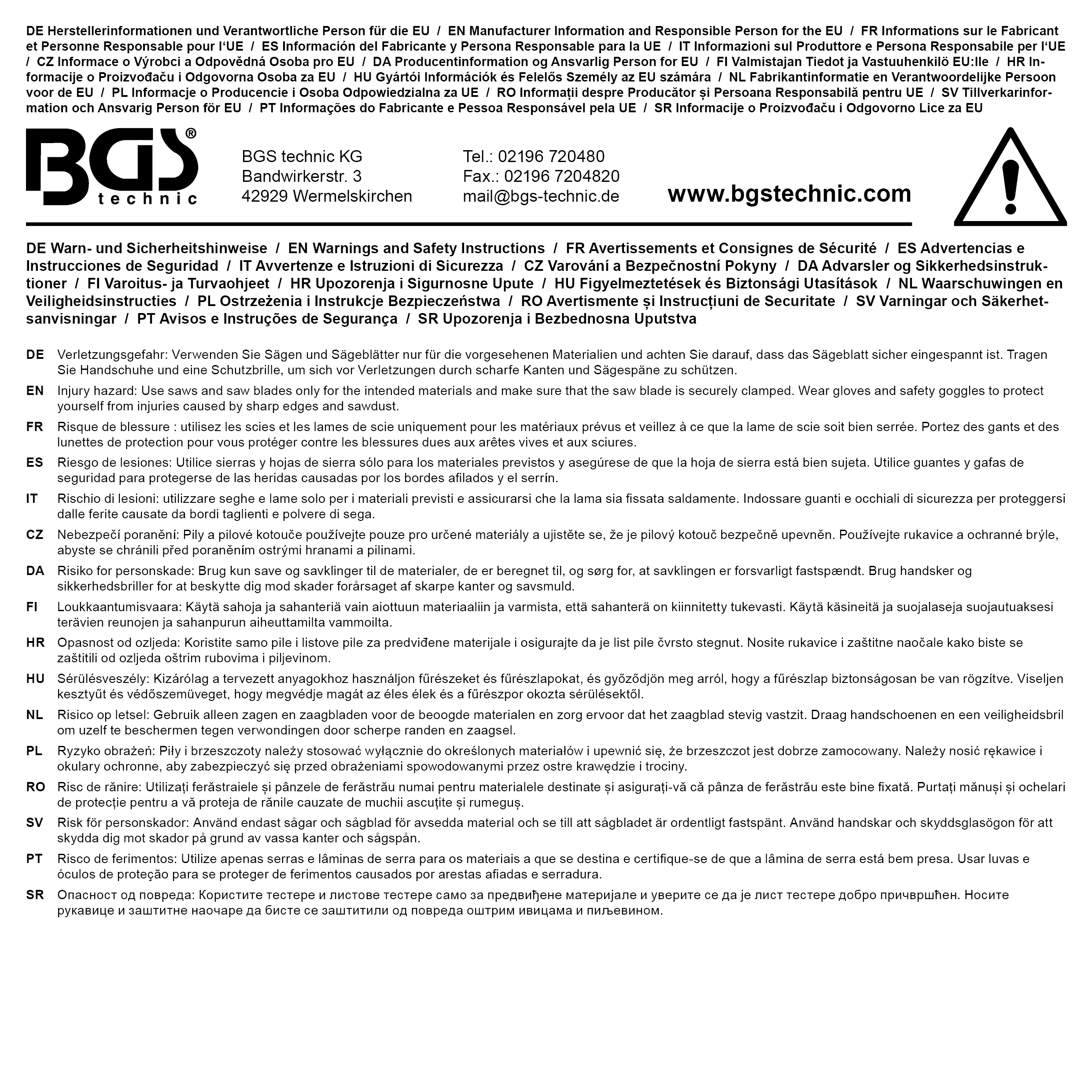 BGS Stahl-Sägebogen | 300 mm