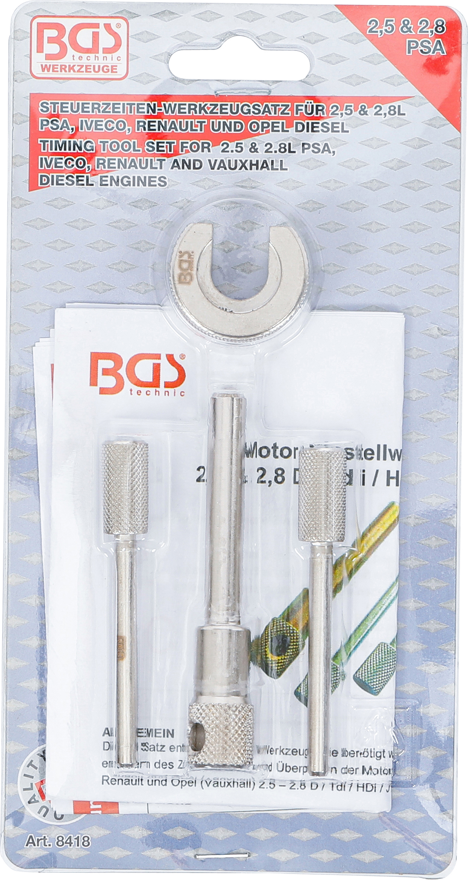 BGS Motor-Einstellwerkzeug-Satz | für PSA 2.5, 2.8 l Diesel