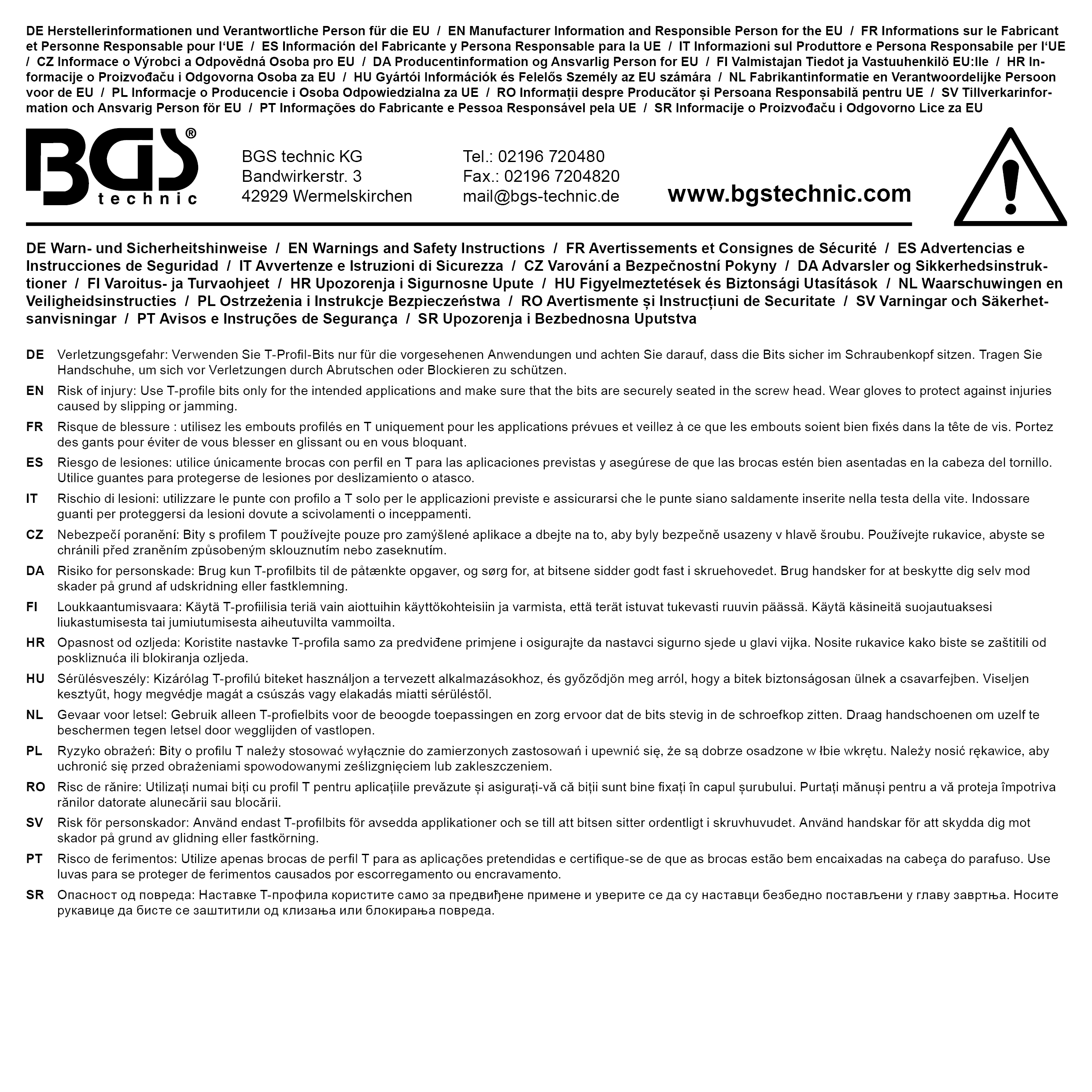 BGS Bit | Länge 75 mm | Antrieb Außensechskant 12,5 mm (1/2") | T-Profil (für Torx) T50