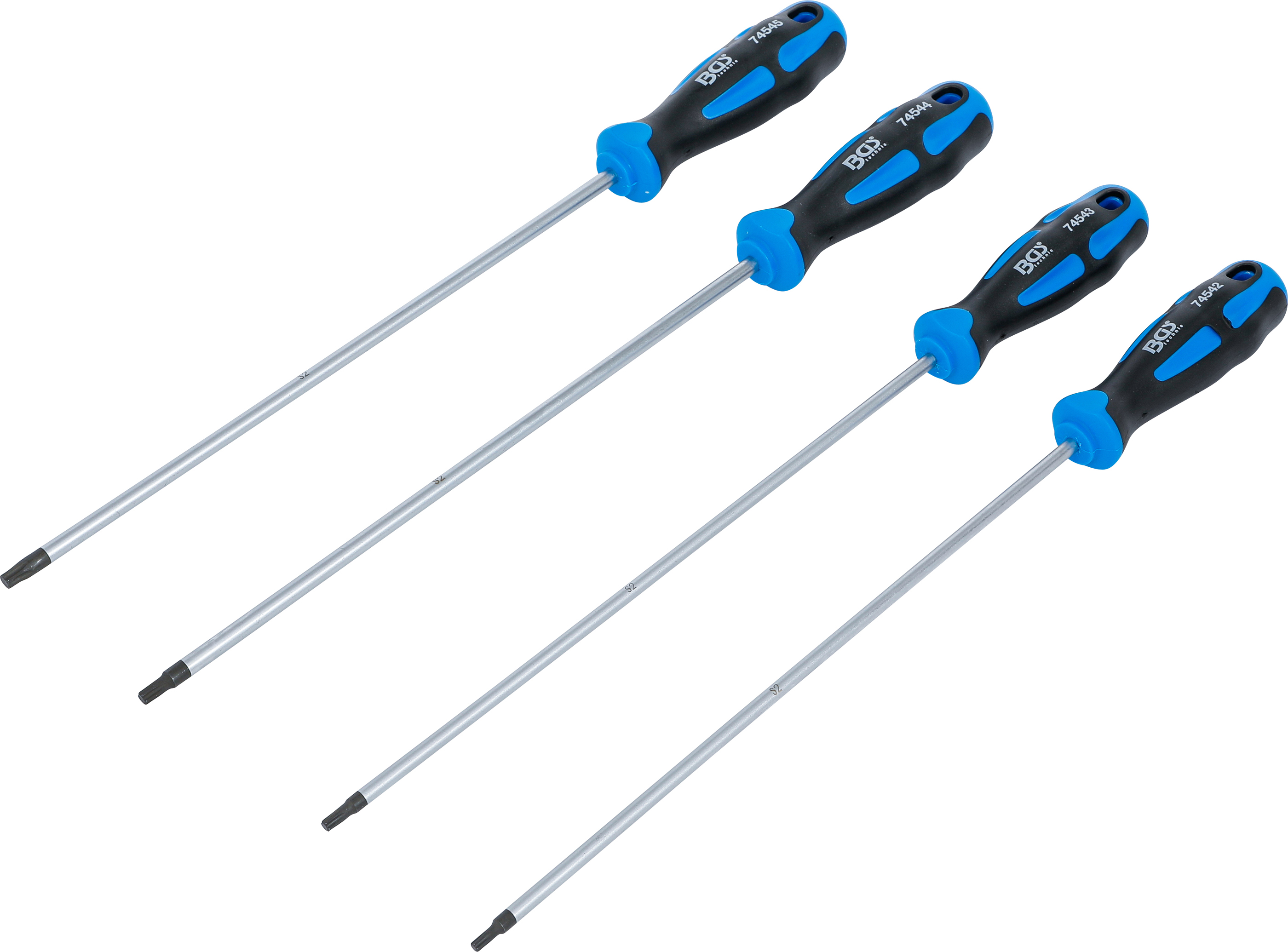 BGS Schraubendreher-Satz | extra lang | T-Profil (für Torx) | T15 - T30 | 4-tlg.