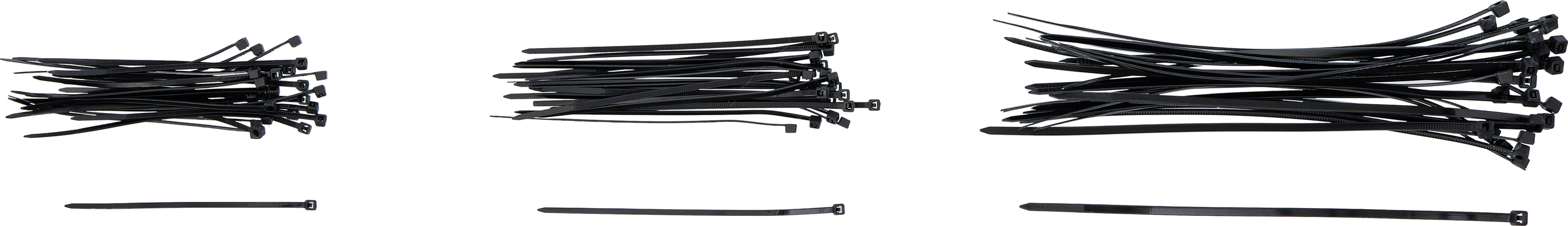 BGS Kabelbinder-Sortiment | schwarz | 100 - 200 mm | 75-tlg.