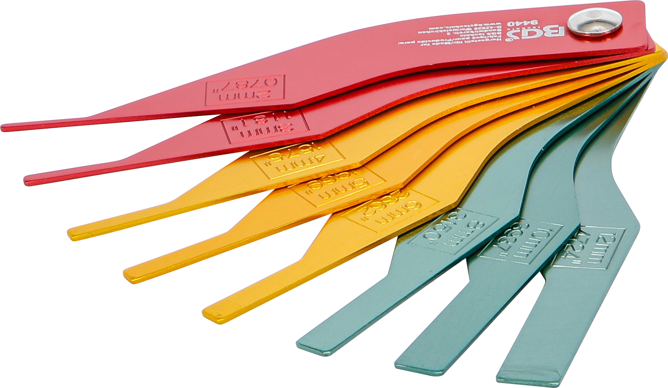 BGS Bremsbelag-Verschleißlehren-Satz | Aluminium | 8-tlg.