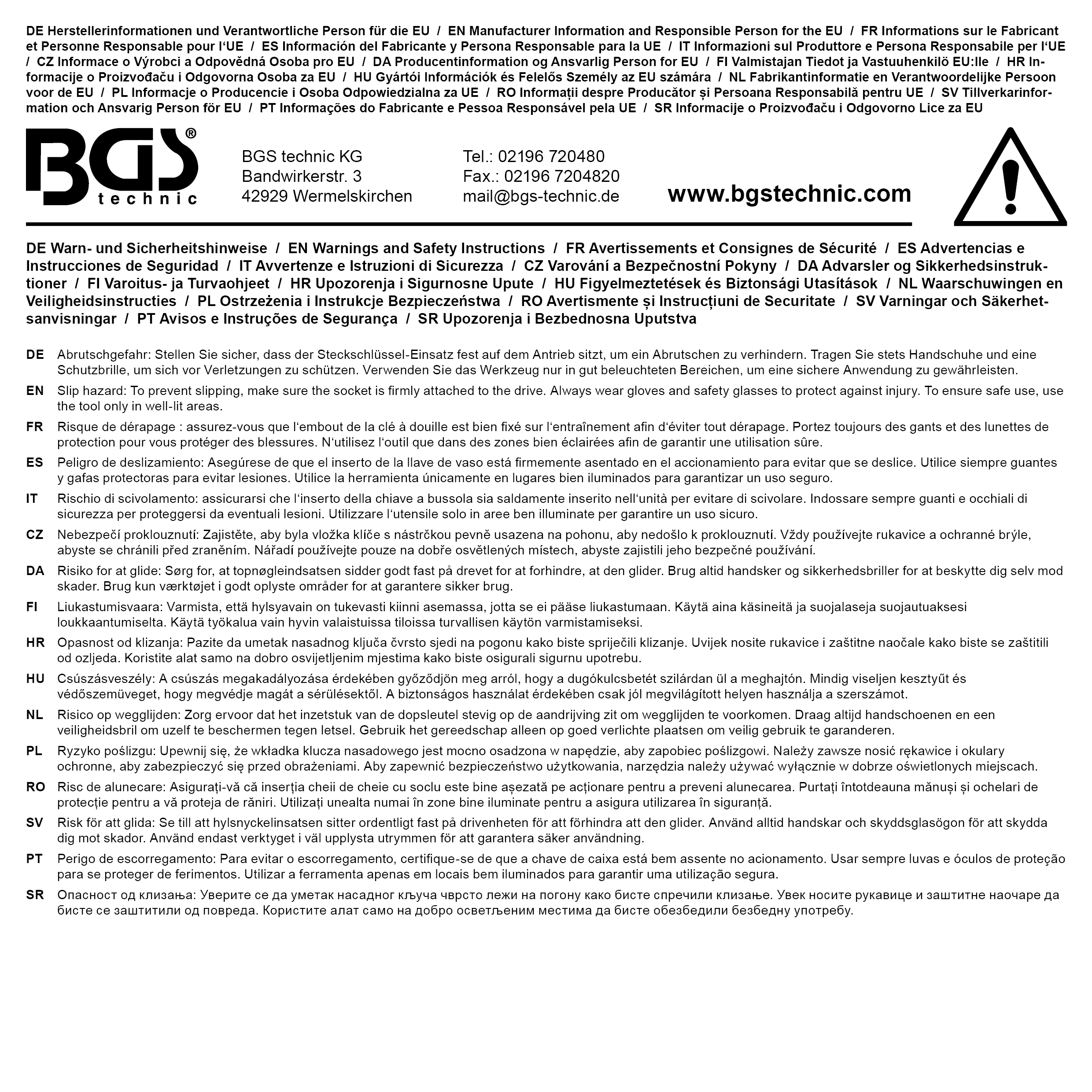 BGS Steckschlüssel-Einsatz Gear Lock, tief | Antrieb Innenvierkant 12,5 mm (1/2") | SW 14 mm