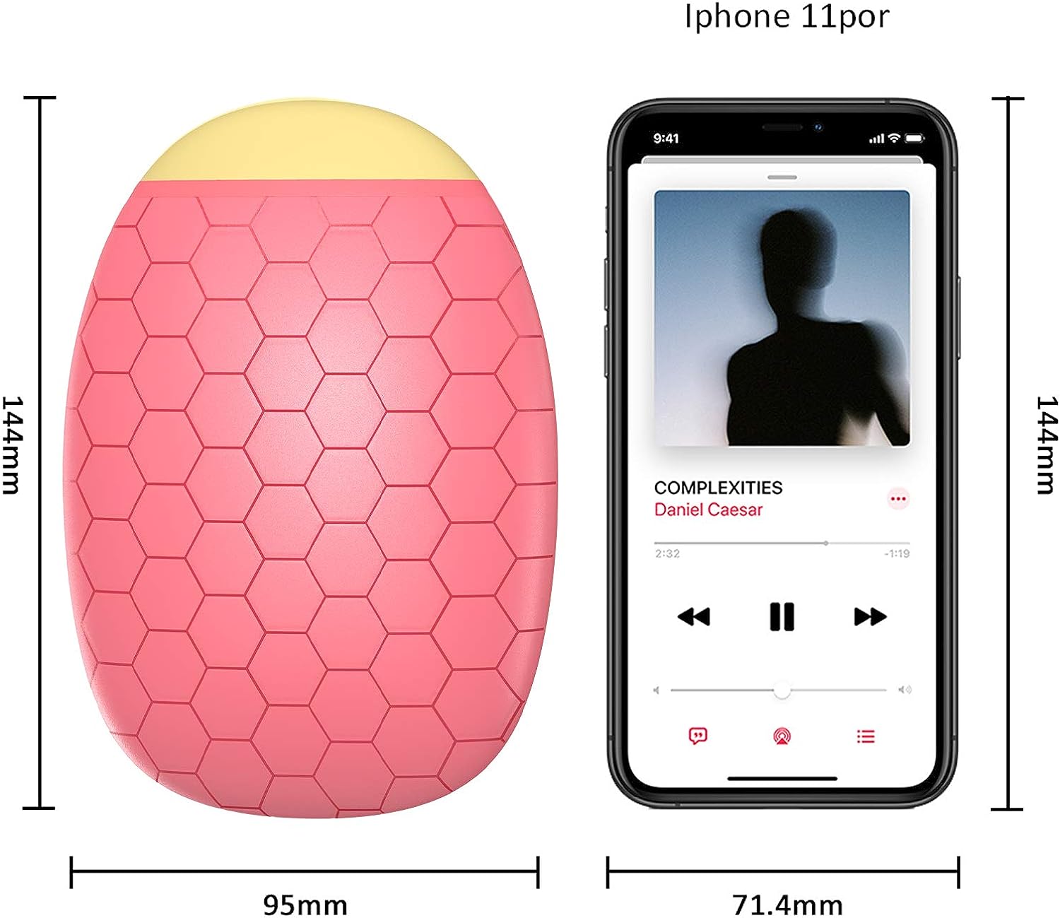 T98 Wiederverwendbar Handwärmer, Schnelle Heizung Taschenofen mit Flanell Tasche und Lanyard, Handheizung Tragbare Taschenwärmer Ideales Wintergeschen