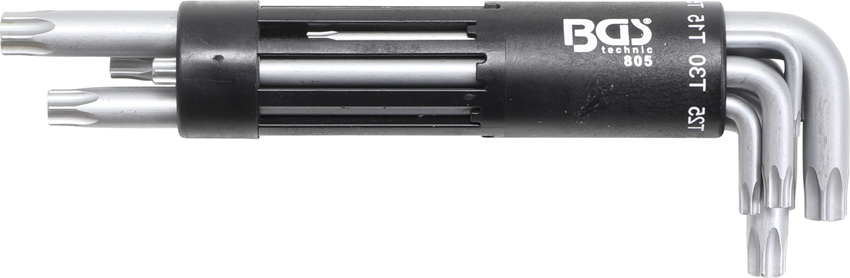 BGS Winkelschlüssel-Satz | extra lang | T-Profil (für Torx) mit Bohrung T10 - T50 | 8-tlg.