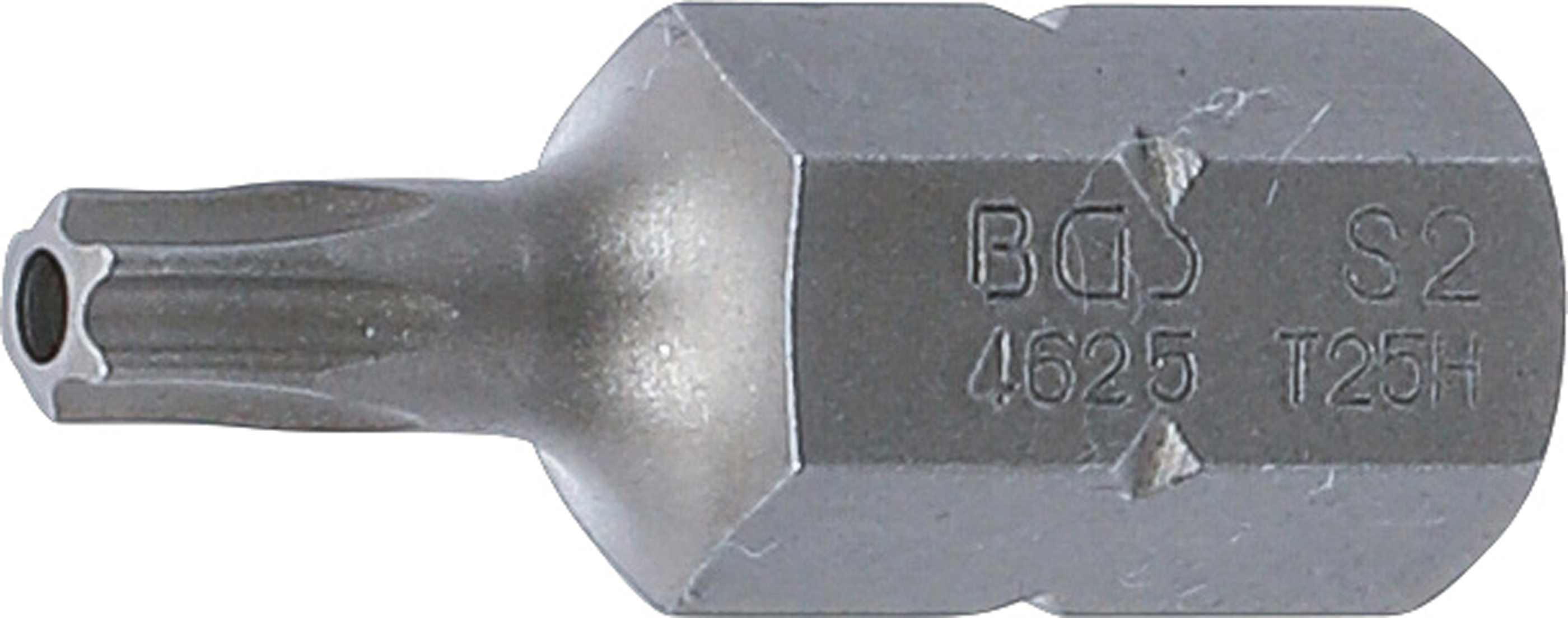 BGS Bit | Länge 30 mm | Antrieb Außensechskant 10 mm (3/8") | T-Profil (für Torx) mit Bohrung T25