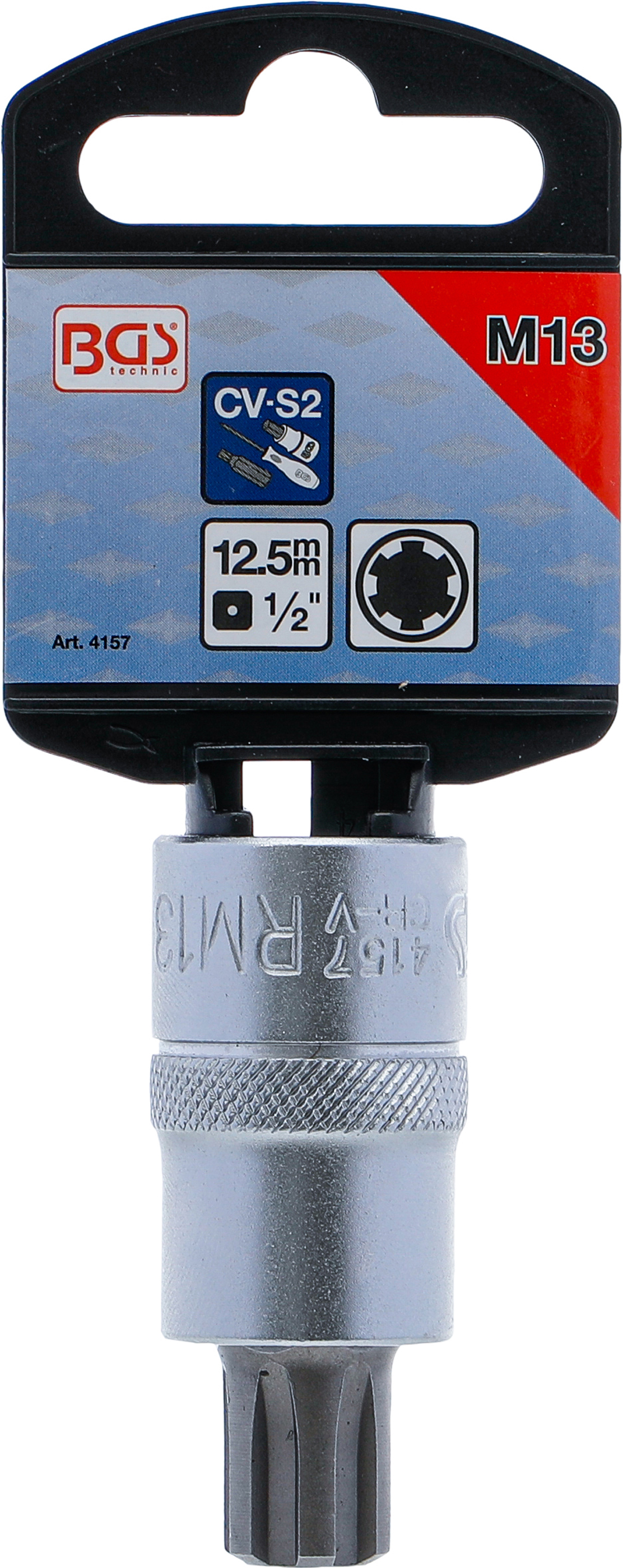 BGS Bit-Einsatz | Antrieb Innenvierkant 12,5 mm (1/2") | Keil-Profil (für RIBE) M13