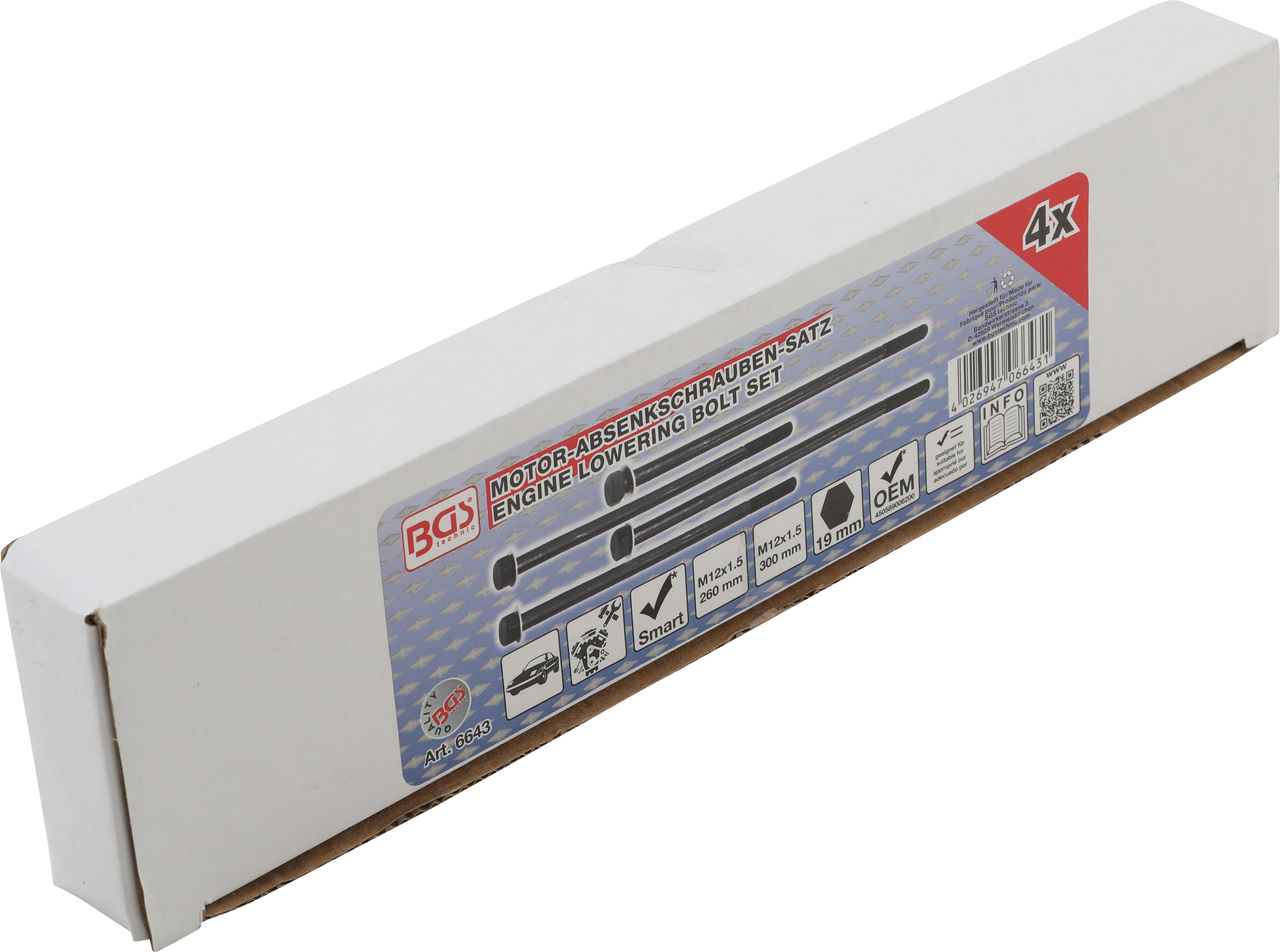BGS Motor-Absenkschrauben-Satz | für Smart | 4-tlg.