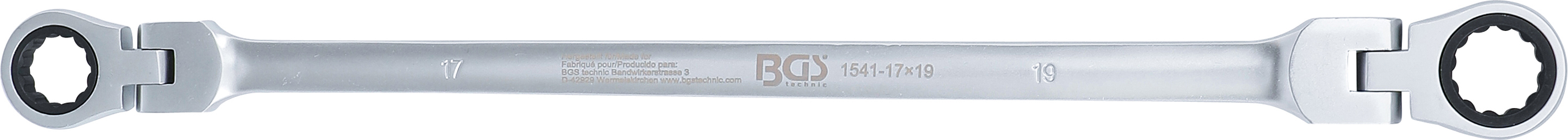 BGS Doppel-Ratschen-Gelenkschlüssel | SW 17 x 19 mm