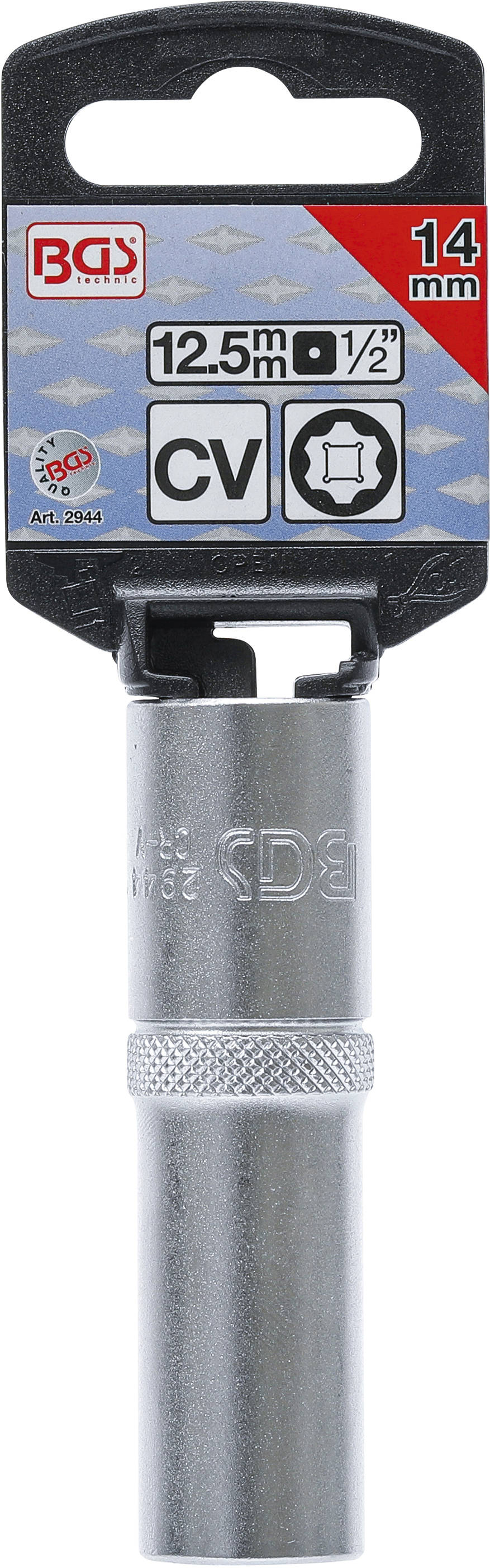 BGS Steckschlüssel-Einsatz Super Lock, tief | Antrieb Innenvierkant 12,5 mm (1/2") | SW 14 mm