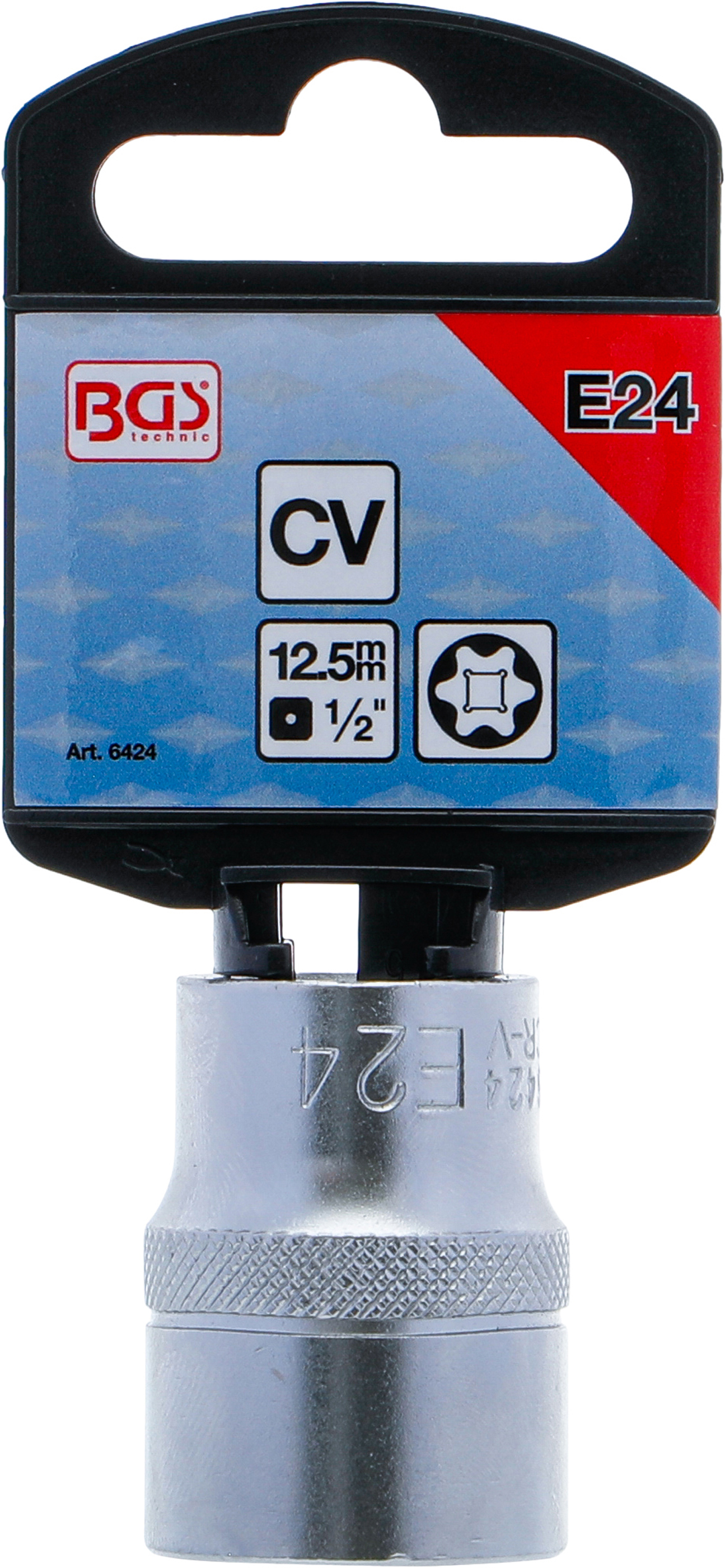 BGS Steckschlüssel-Einsatz E-Profil | Antrieb Innenvierkant 12,5 mm (1/2") | SW E24