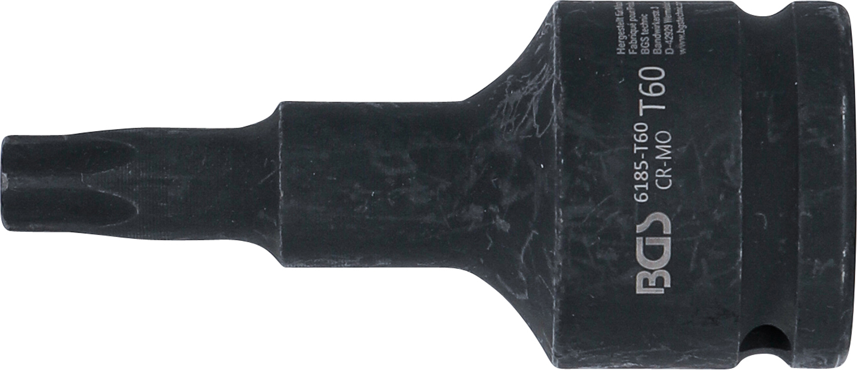 BGS Kraft-Bit-Einsatz | Länge 100 mm | Antrieb Innenvierkant 20 mm (3/4") | T-Profil (für Torx) T60